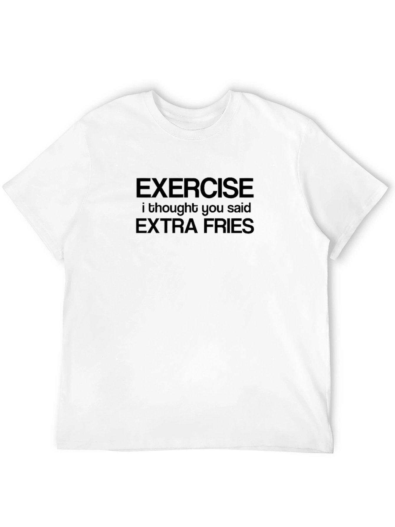 Funny Exercise Extra Fries Graphic T-Shirt