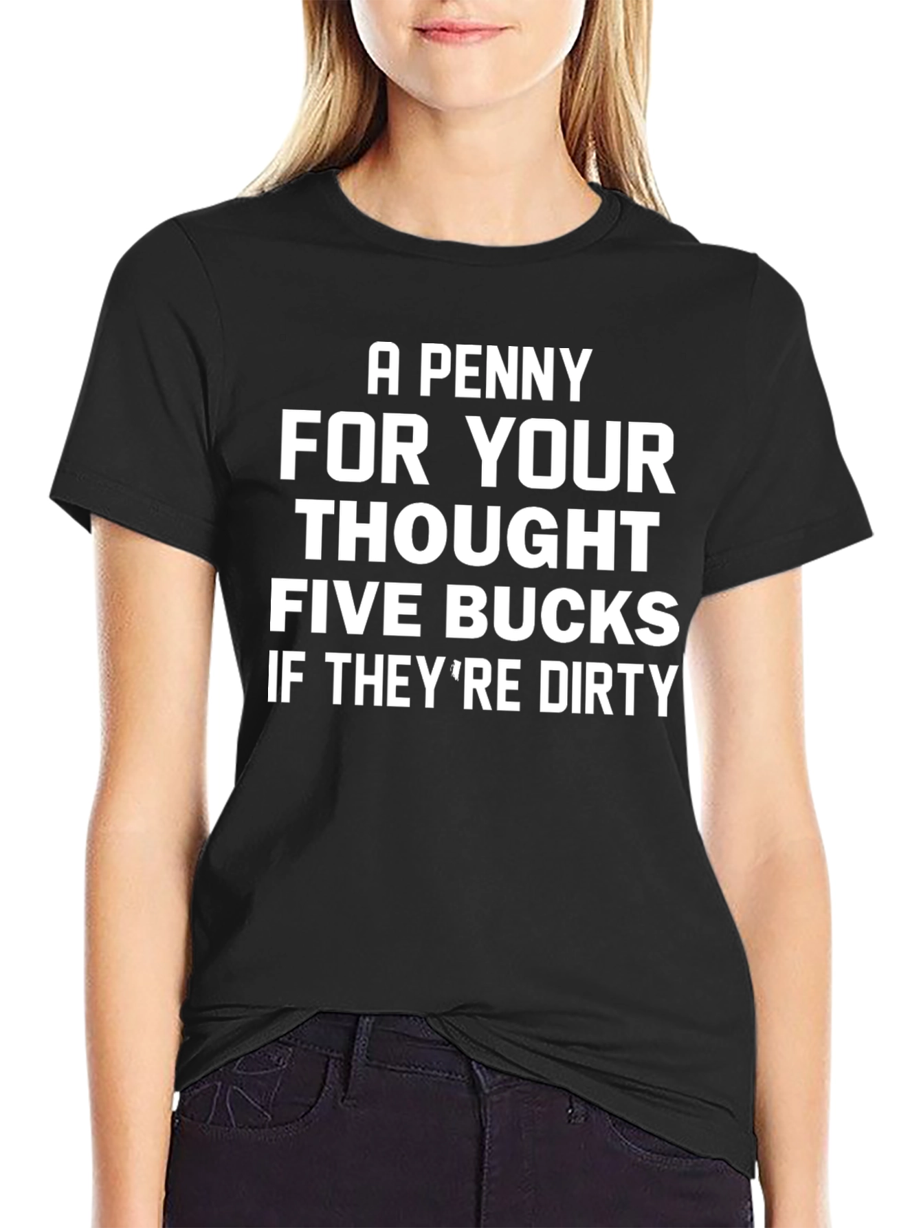 Funny A Penny For Your Thoughts Graphic Tee