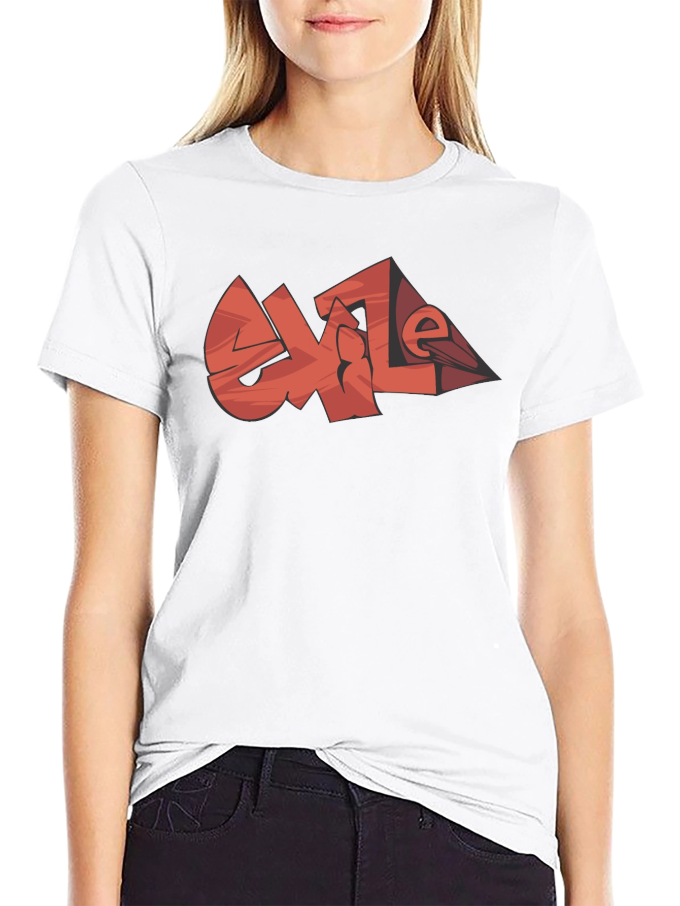 Cool Graphic Tee - EXILE Black Cotton Casual T-Shirt