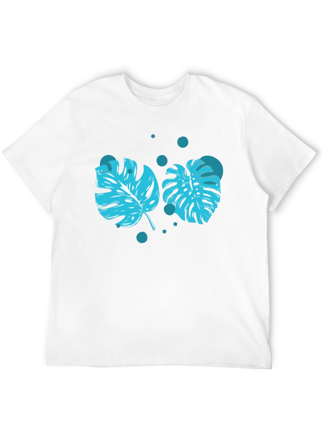 Tropical Leaf Print Black T-Shirt