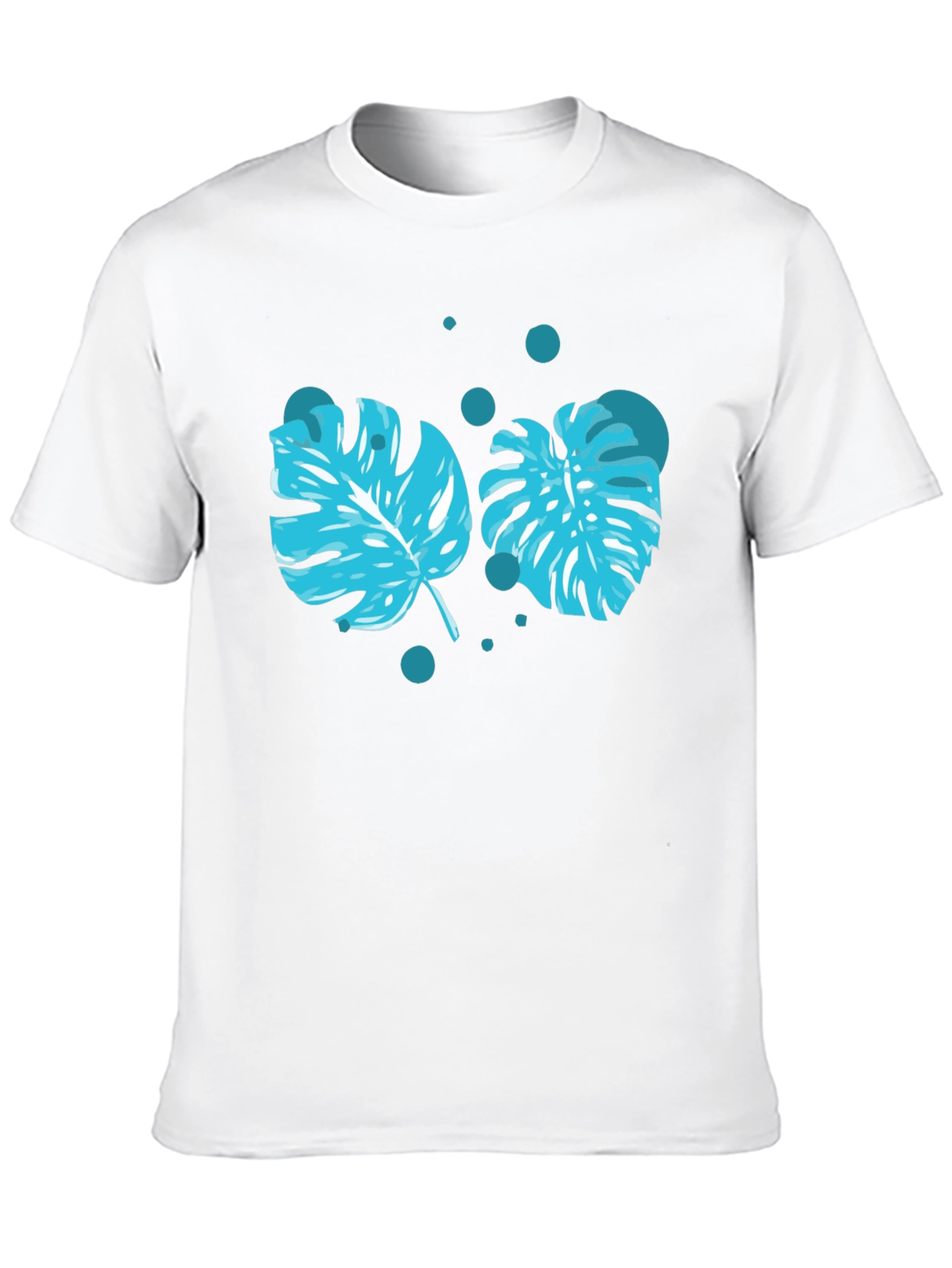 Tropical Leaf Print Black T-Shirt