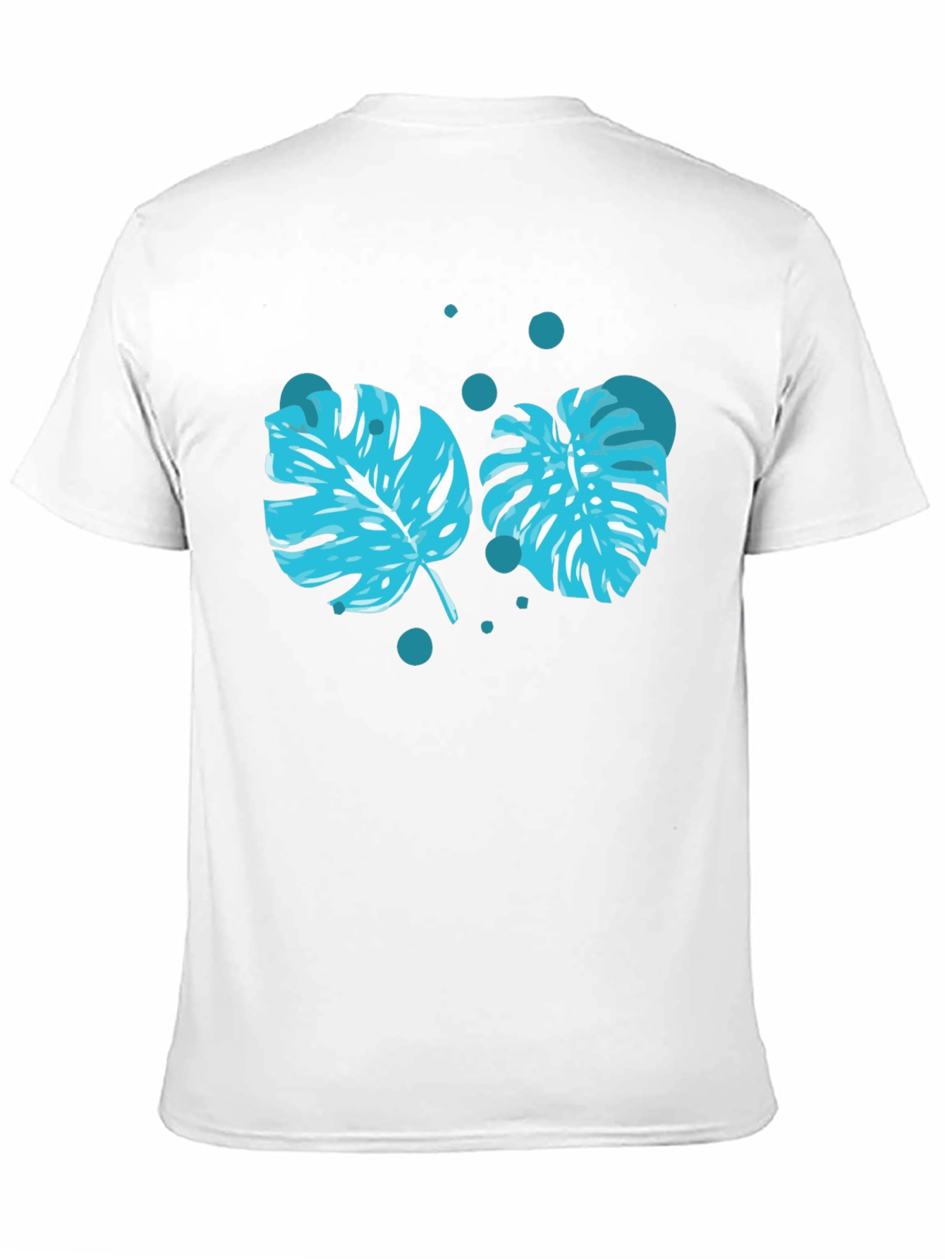 Tropical Leaf Print Black T-Shirt