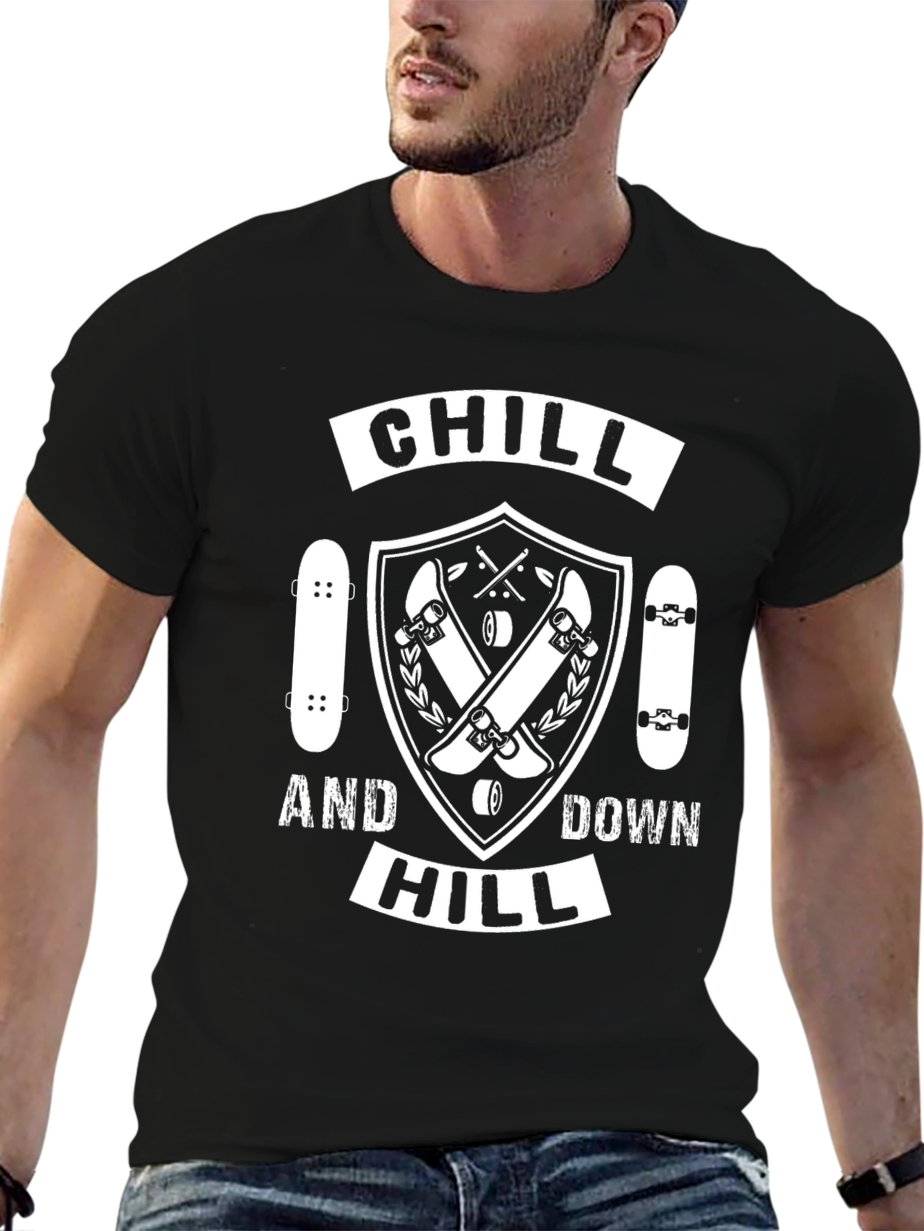Chill Downhill Black Graphic Tee