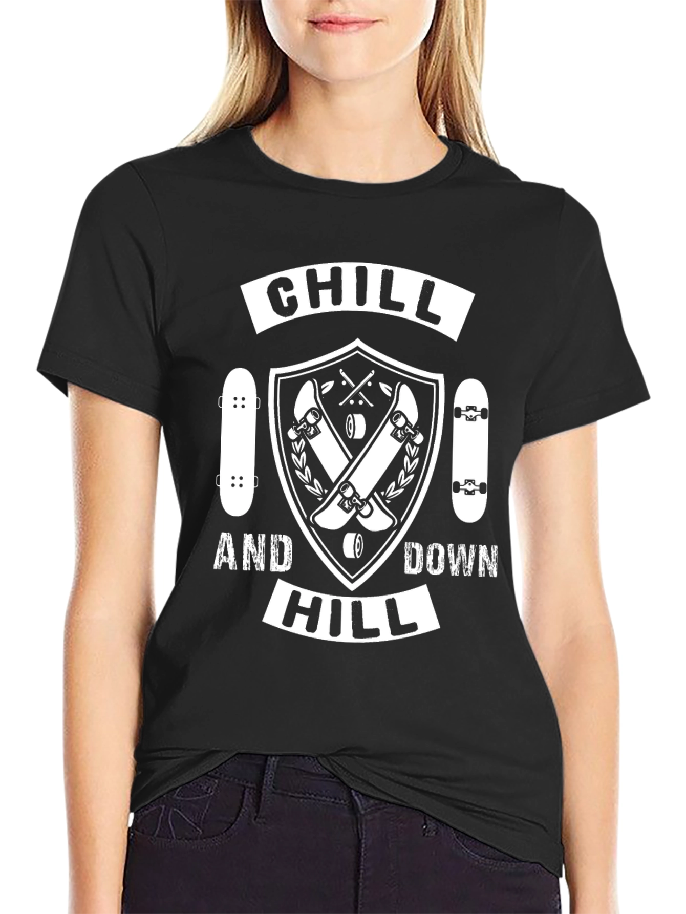 Chill Downhill Black Graphic Tee