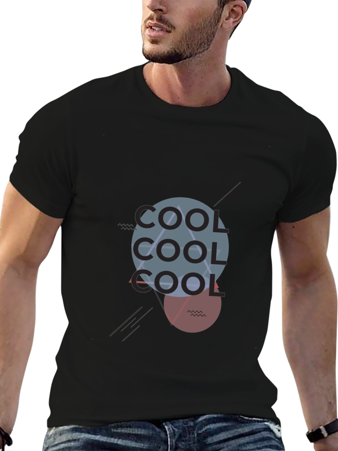 Cool Graphic Print Black Crew Neck T-Shirt