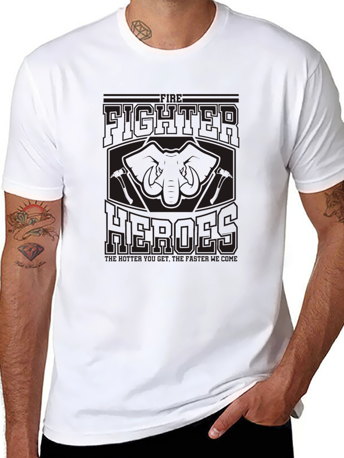 Firefighter Heroes Graphic Tee - Black