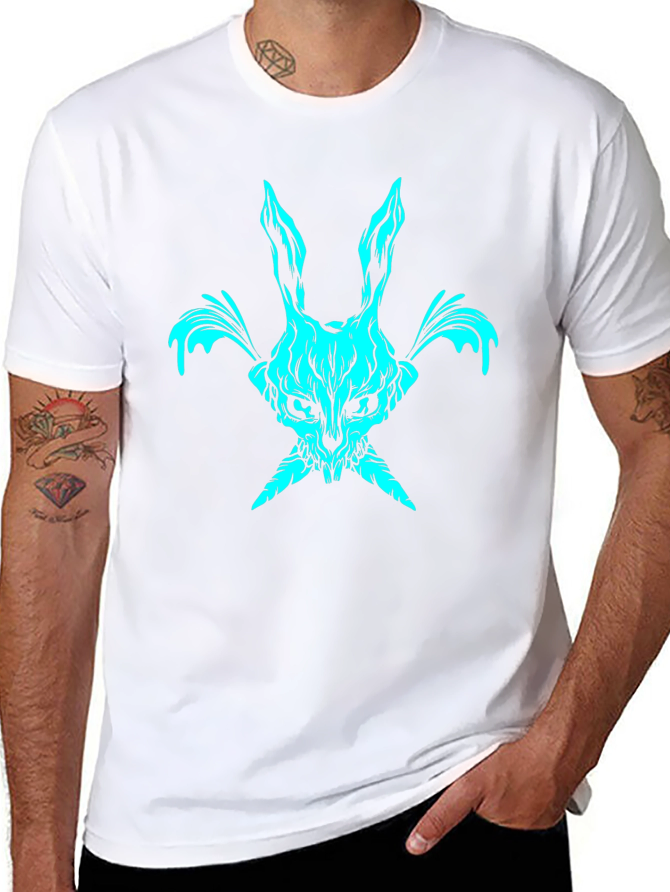 Rabbit Skull Graphic T-Shirt - Dark Aesthetic