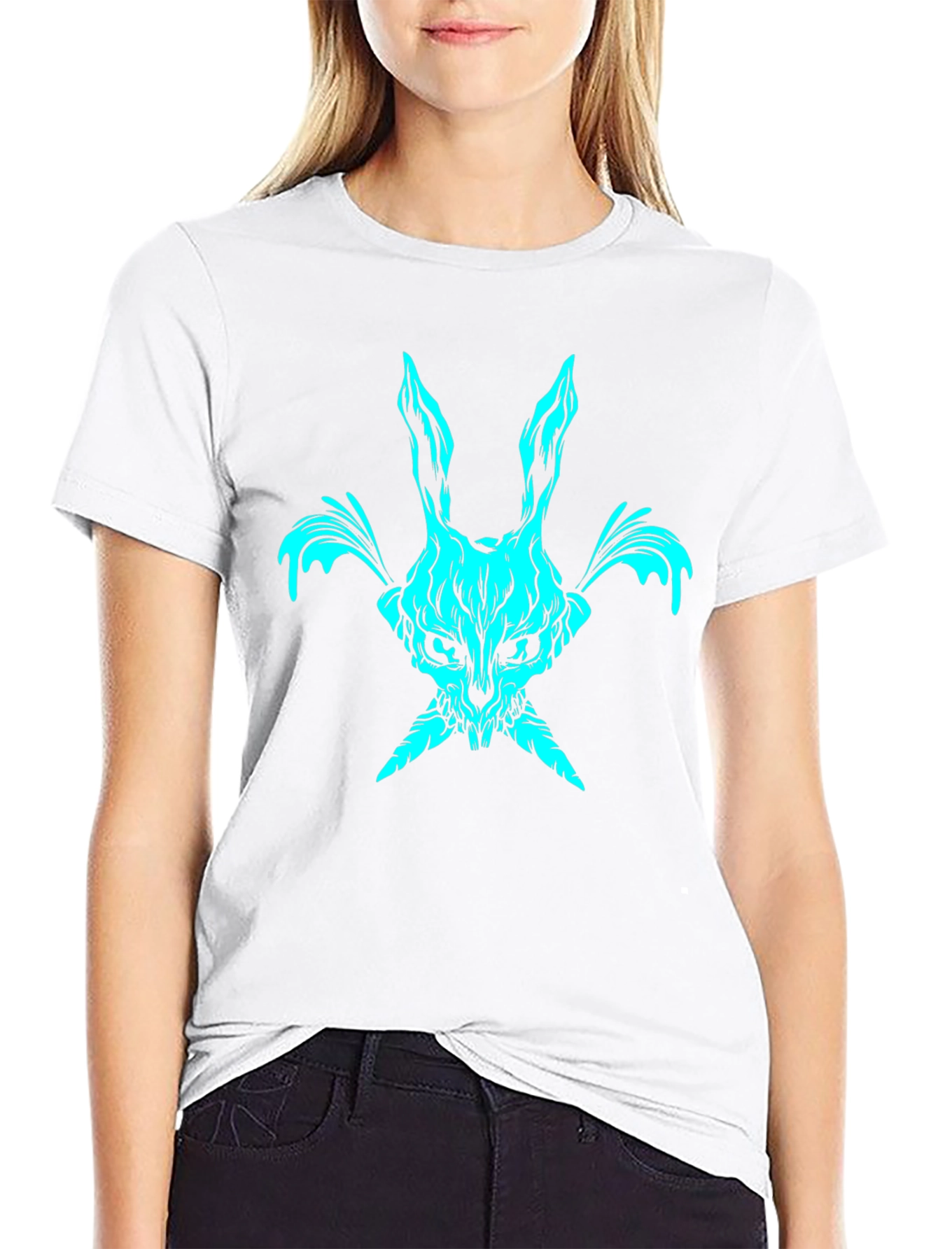 Rabbit Skull Graphic T-Shirt - Dark Aesthetic
