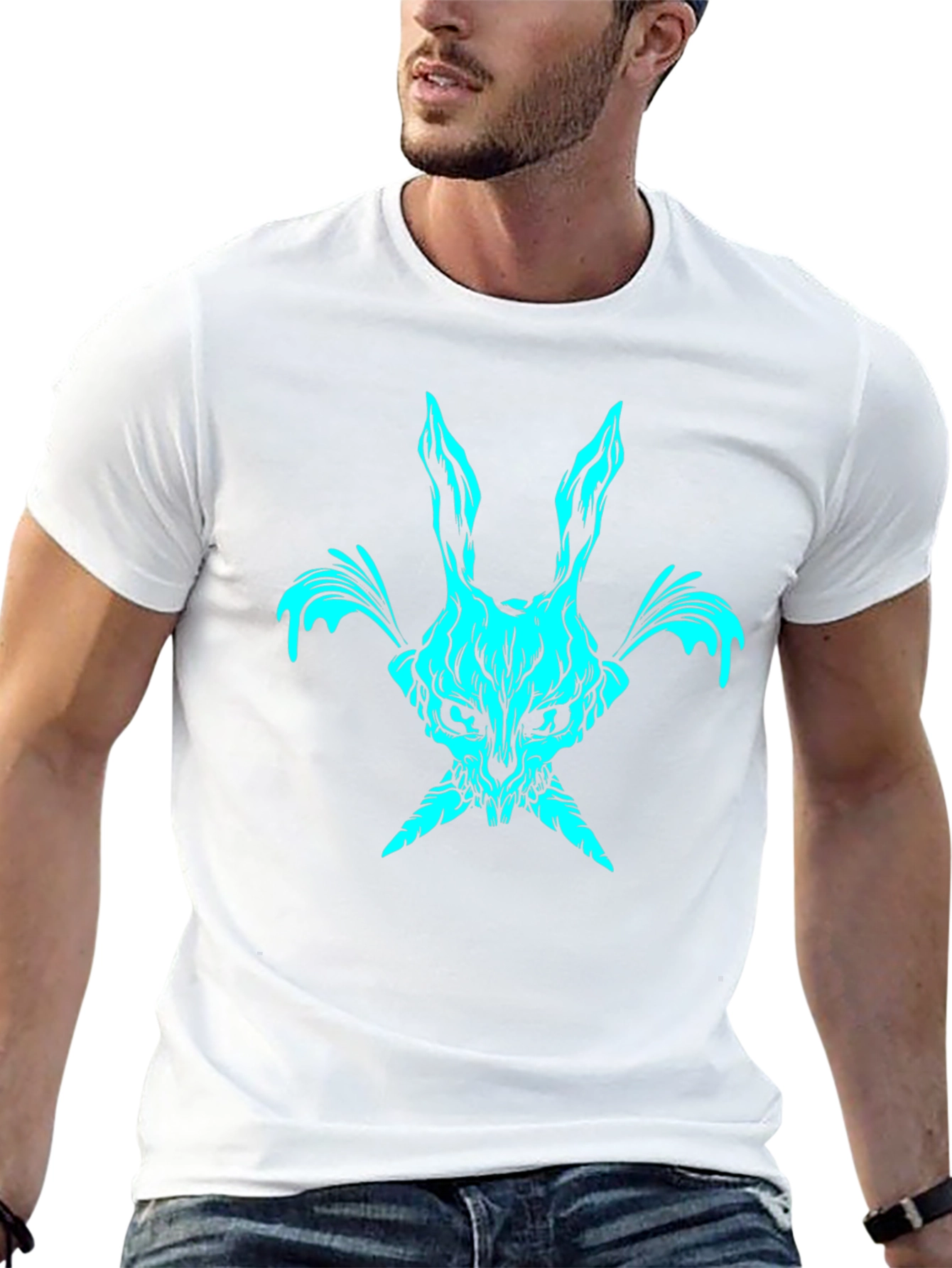 Rabbit Skull Graphic T-Shirt - Dark Aesthetic