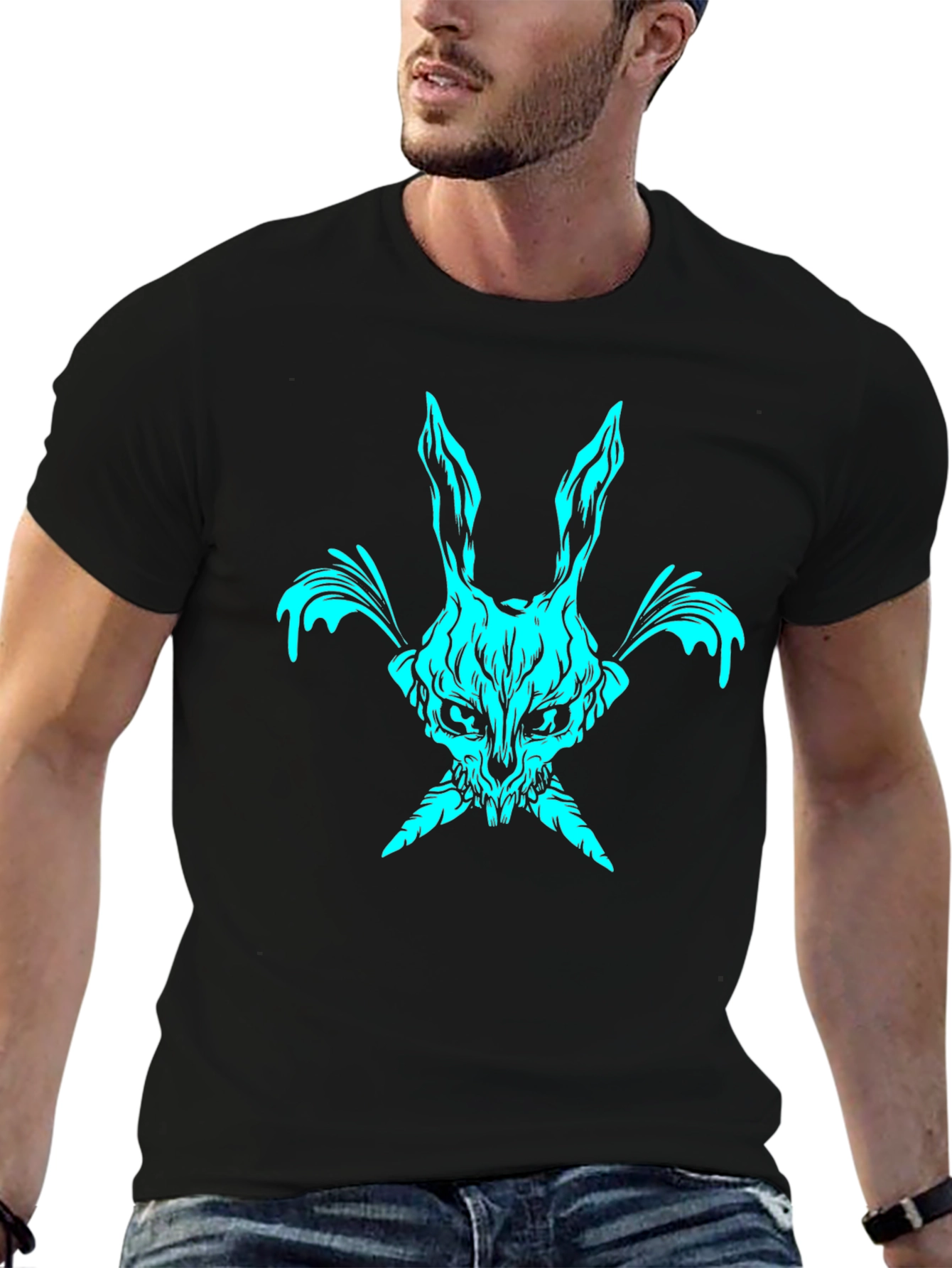 Rabbit Skull Graphic T-Shirt - Dark Aesthetic