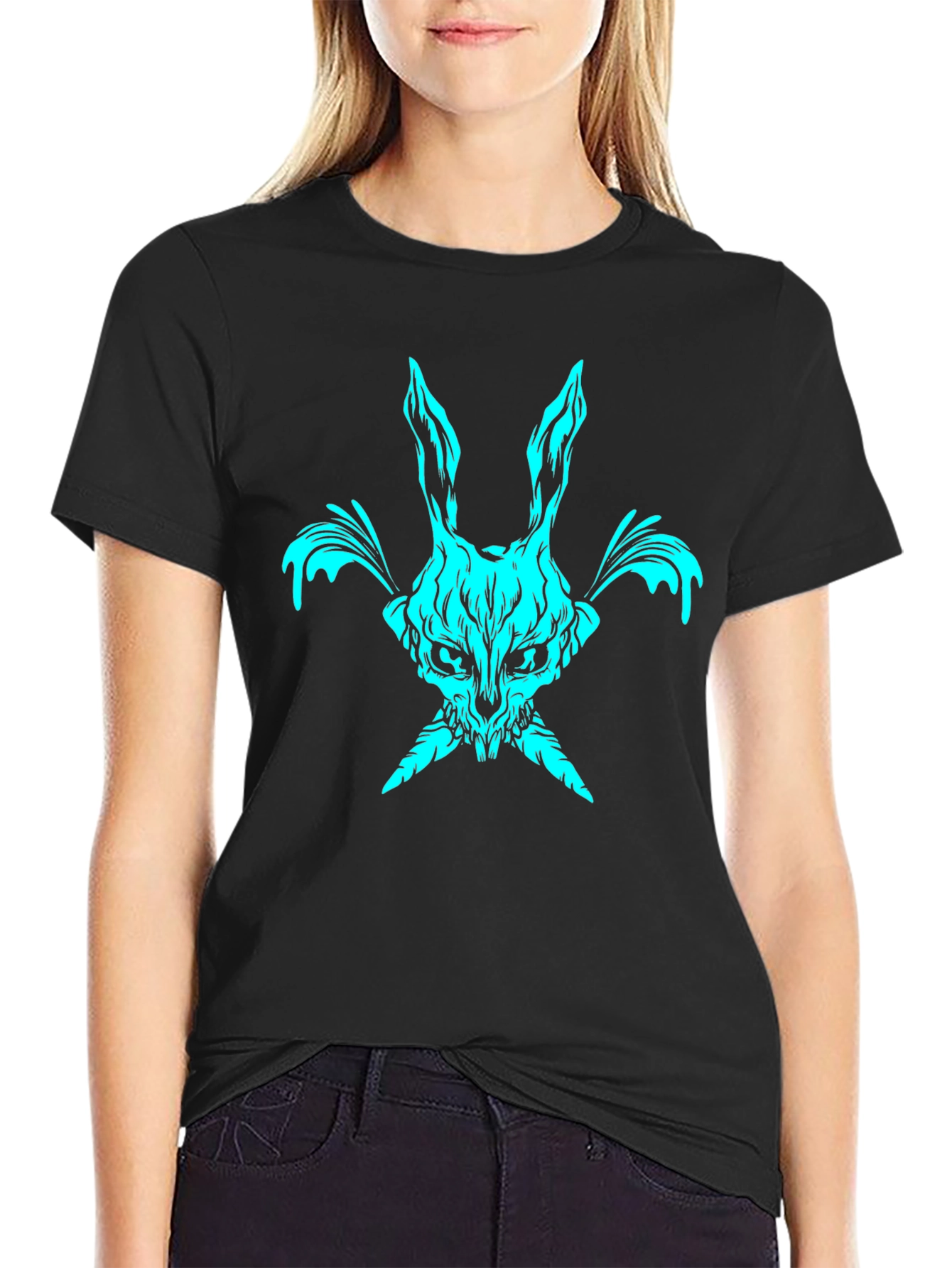 Rabbit Skull Graphic T-Shirt - Dark Aesthetic