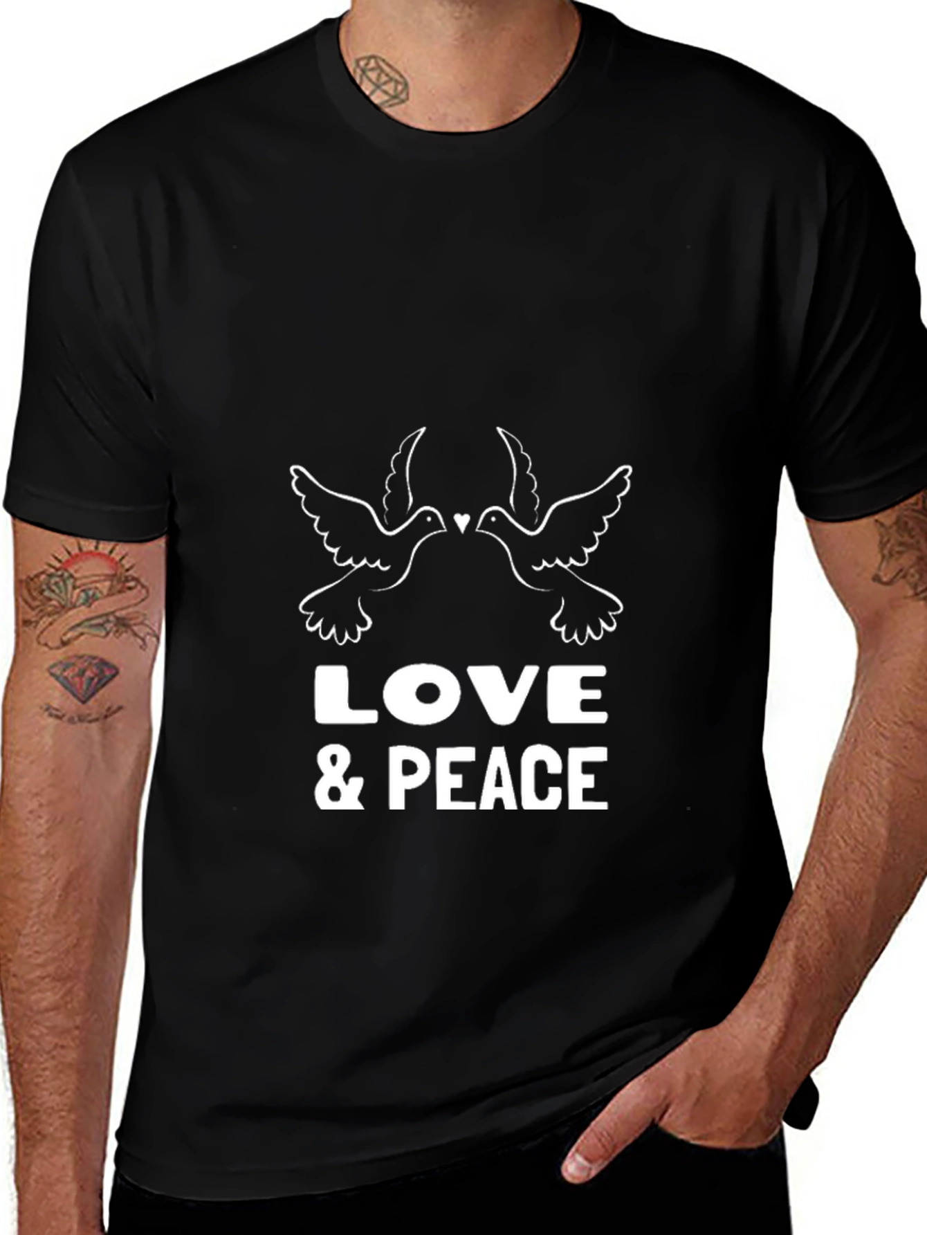 Love & Peace Dove Graphic T-Shirt