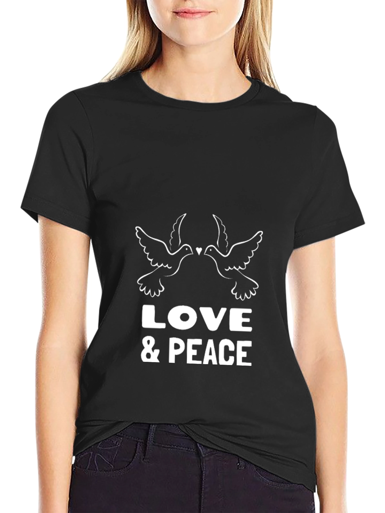 Love & Peace Dove Graphic T-Shirt