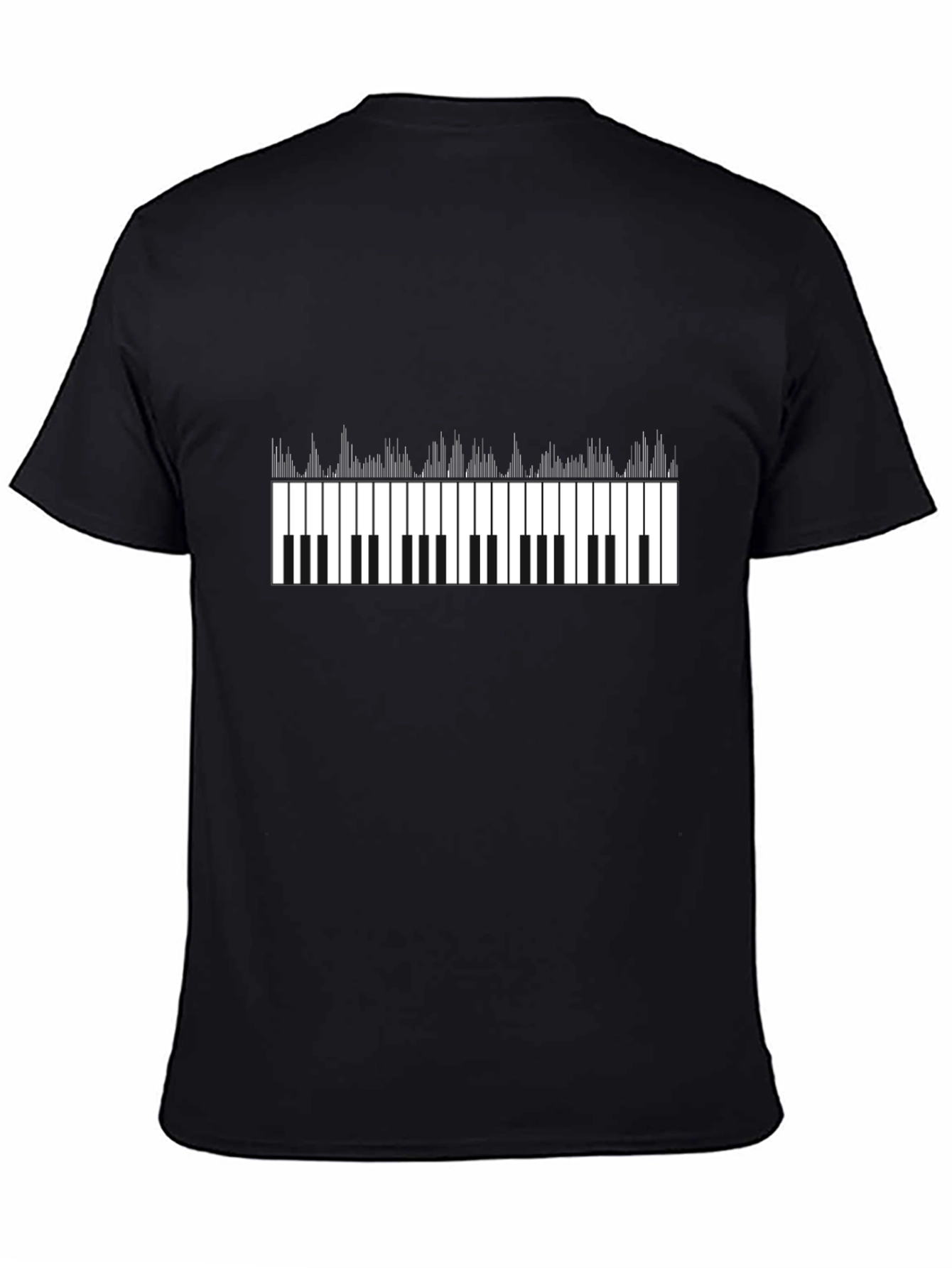 Piano Keys Graphic Print Black T-Shirt