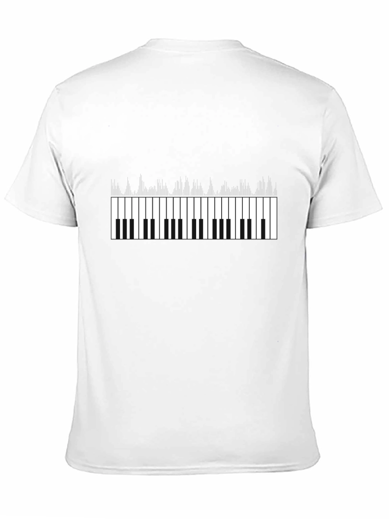 Piano Keys Graphic Print Black T-Shirt