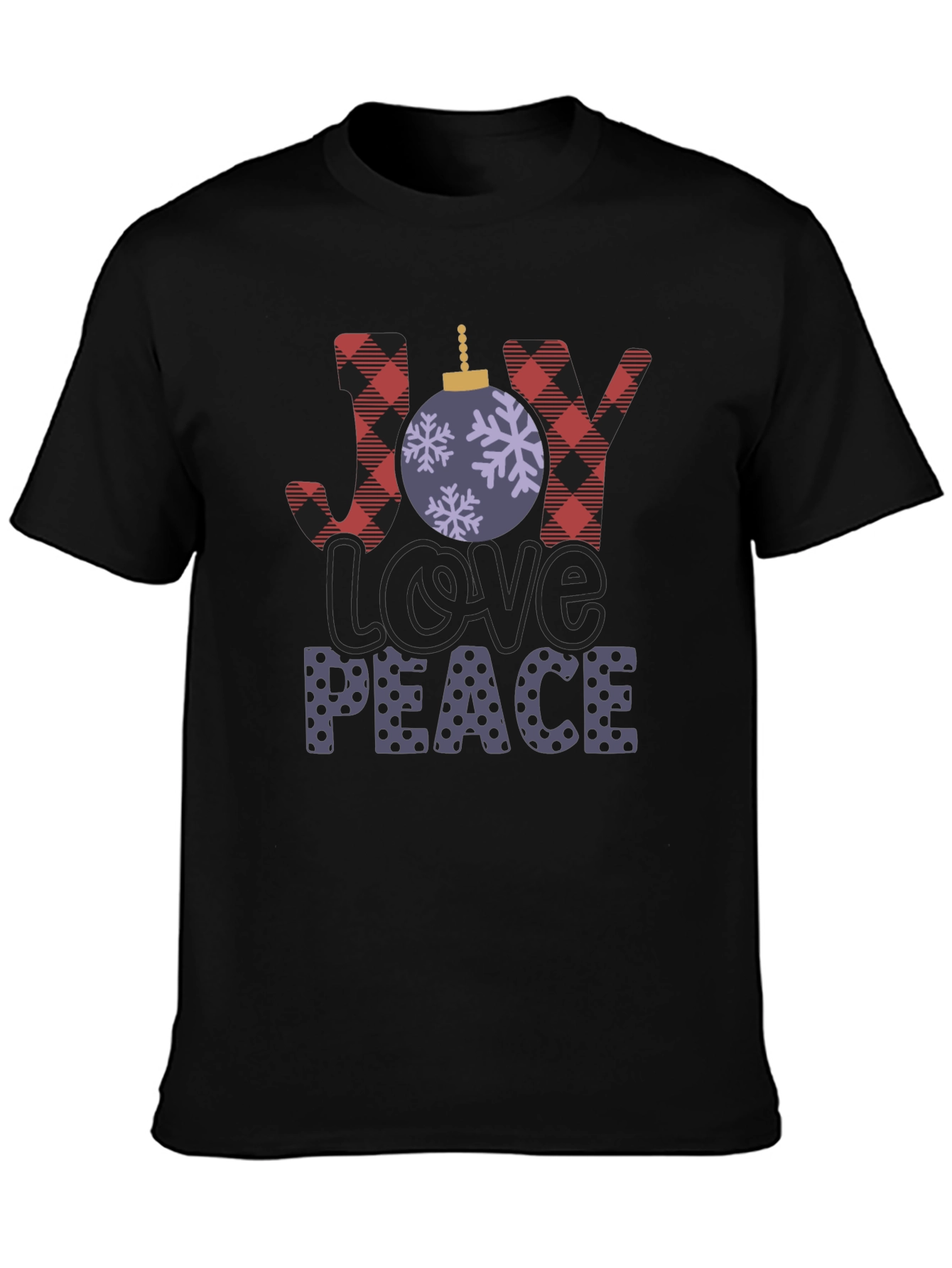 Holiday Cheer T-Shirt: Joy Love Peace Festive Design