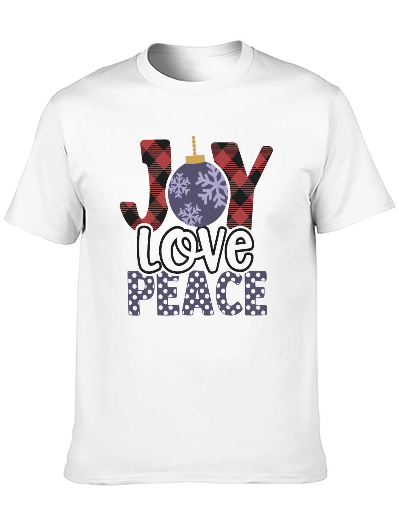 Holiday Cheer T-Shirt: Joy Love Peace Festive Design