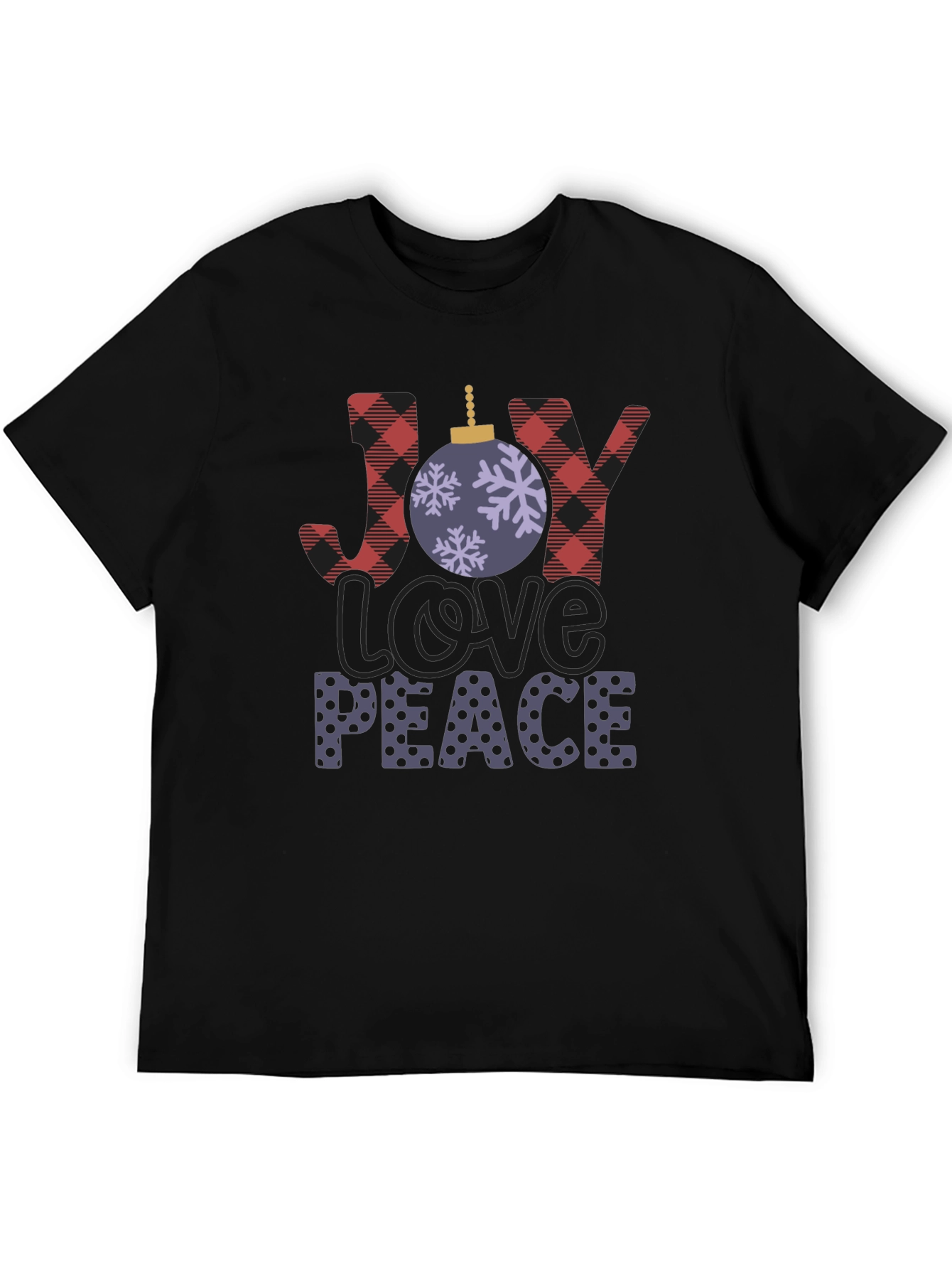 Holiday Cheer T-Shirt: Joy Love Peace Festive Design