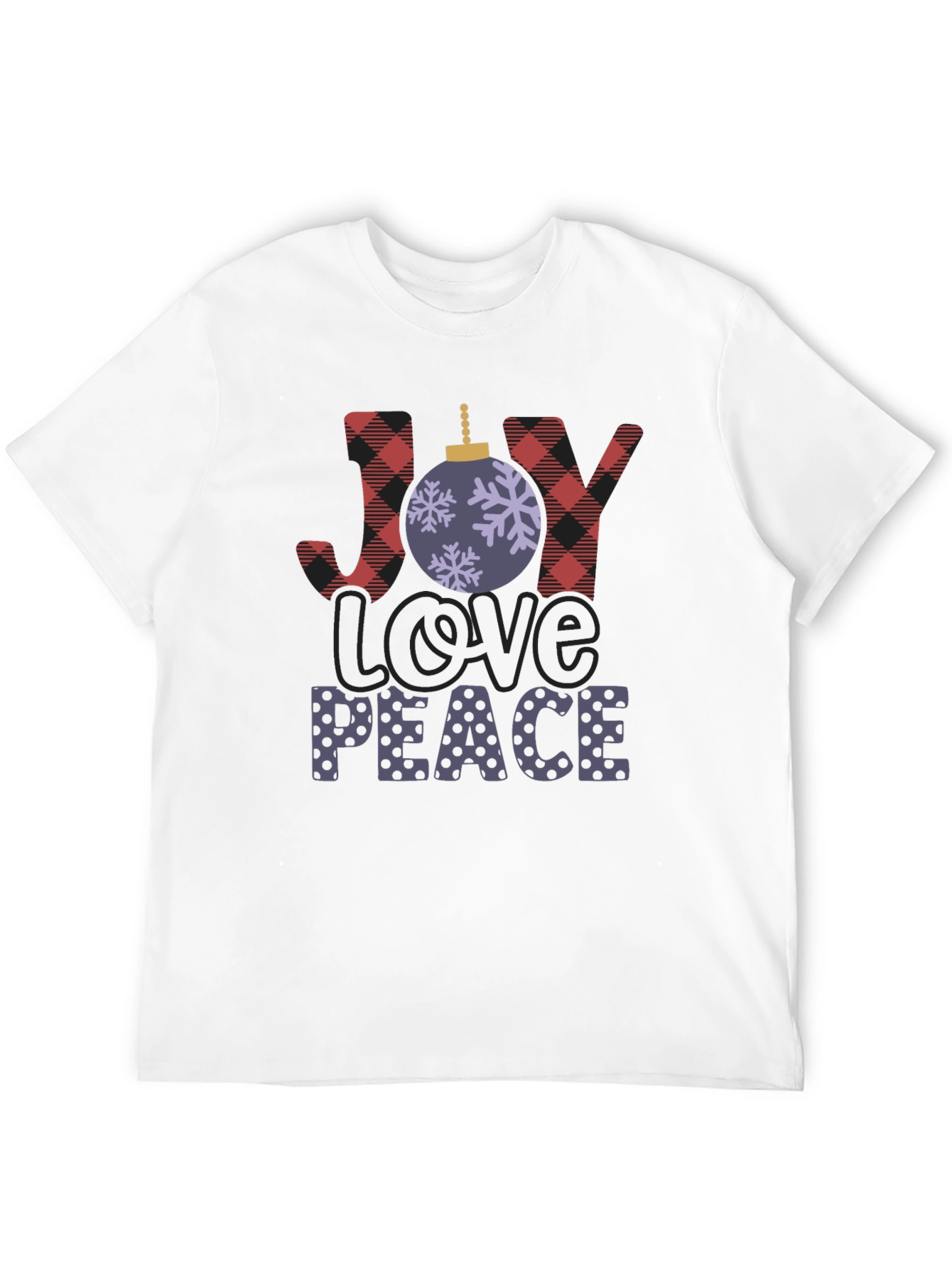 Holiday Cheer T-Shirt: Joy Love Peace Festive Design