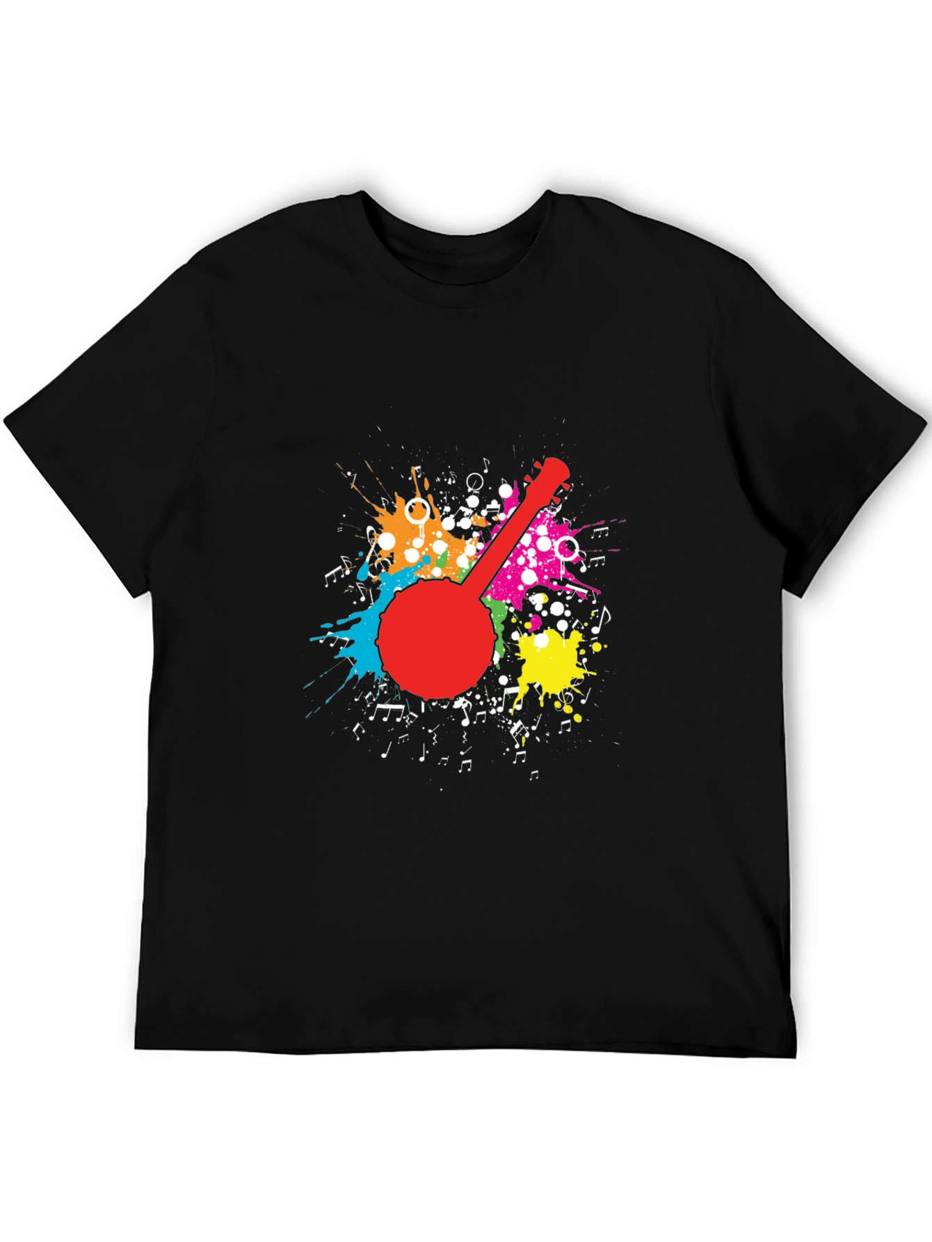 Banjo Splatter Graphic T-Shirt - Black