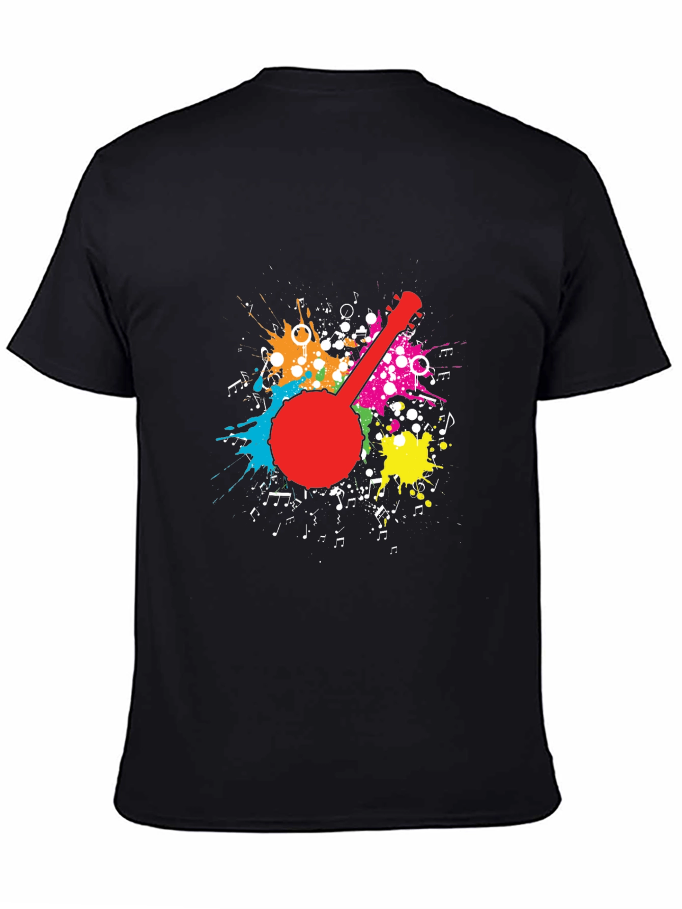 Banjo Splatter Graphic T-Shirt - Black