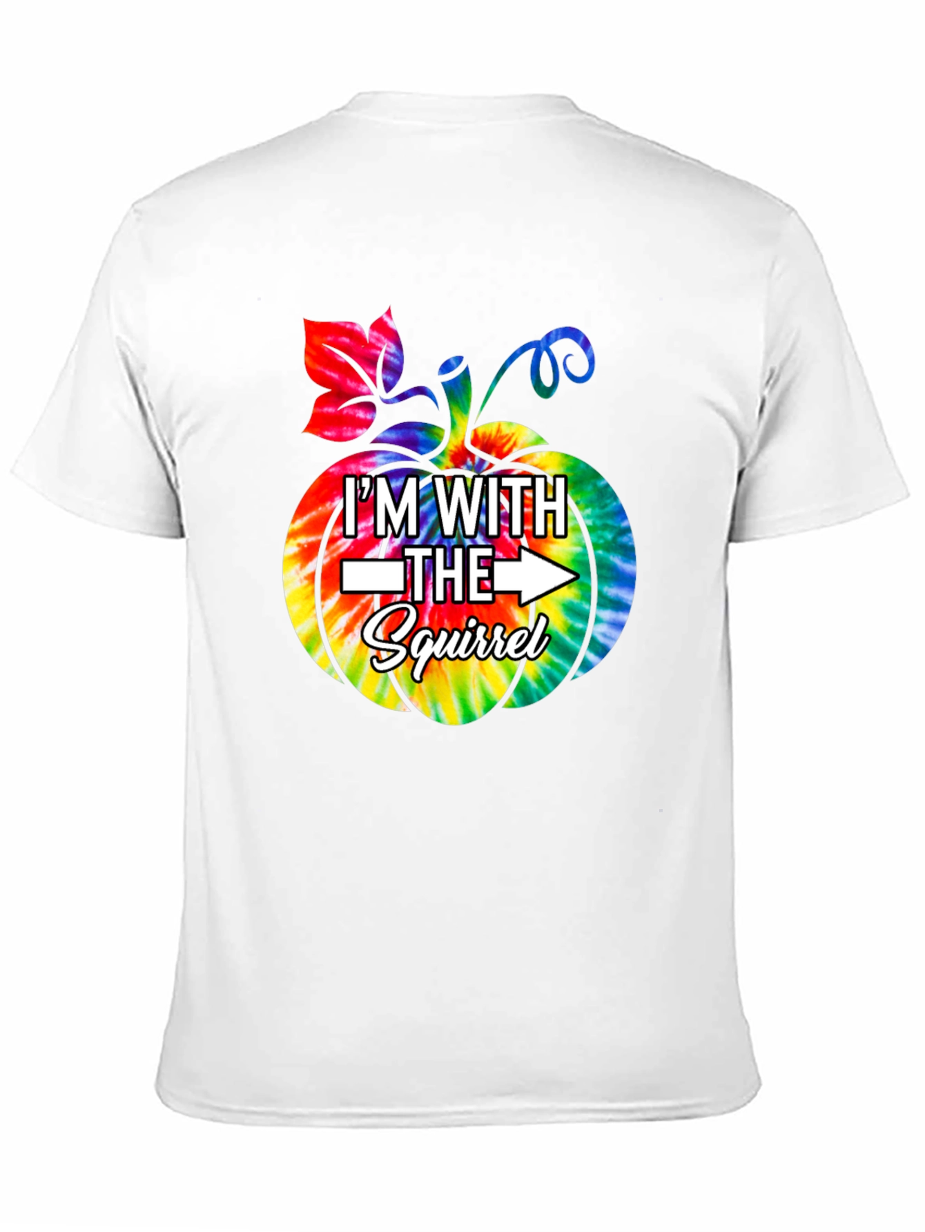 Im With the Squirrel Tie Dye Pumpkin T-Shirt
