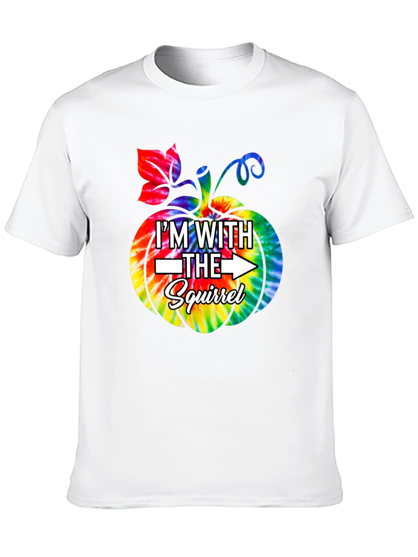 Im With the Squirrel Tie Dye Pumpkin T-Shirt