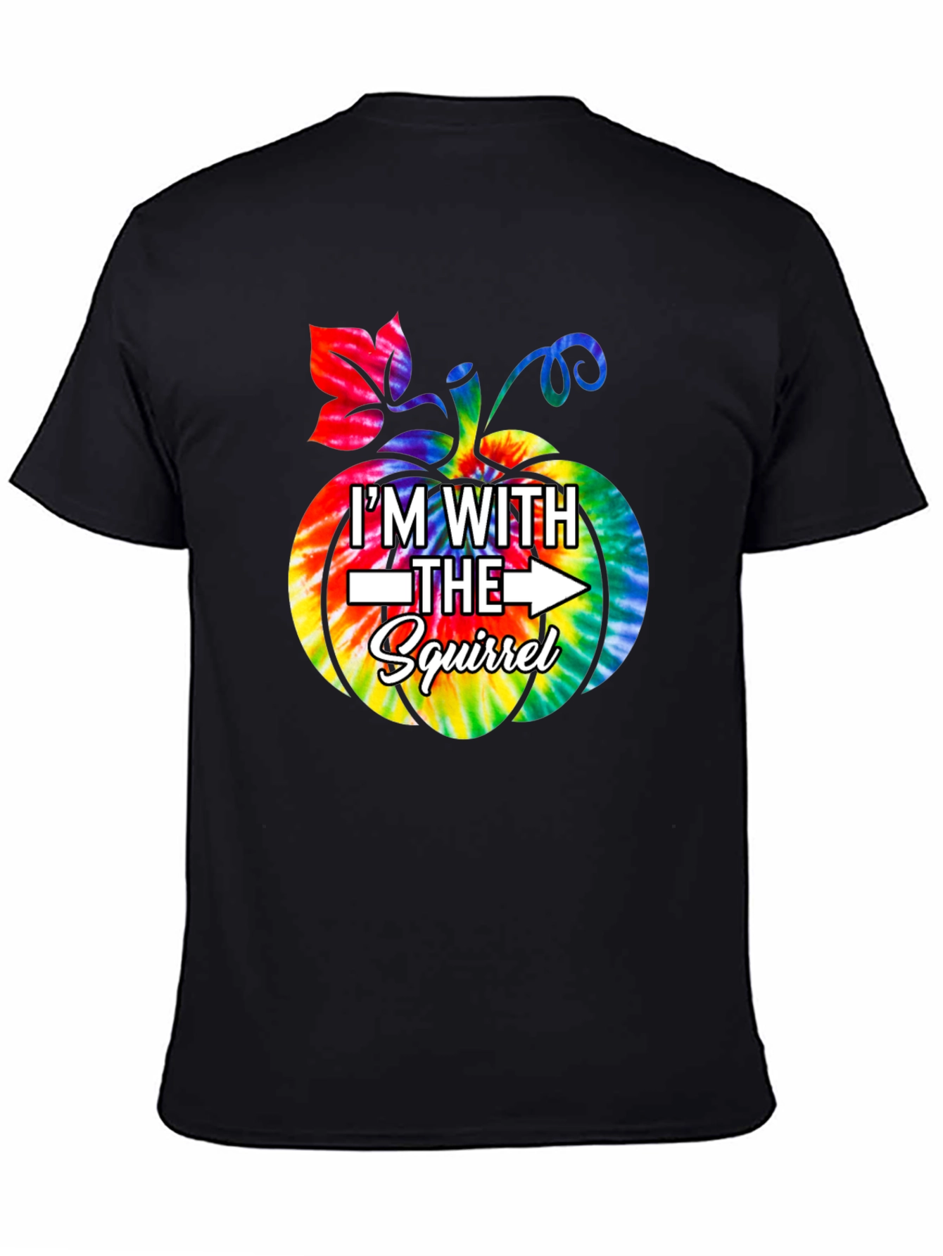 Im With the Squirrel Tie Dye Pumpkin T-Shirt