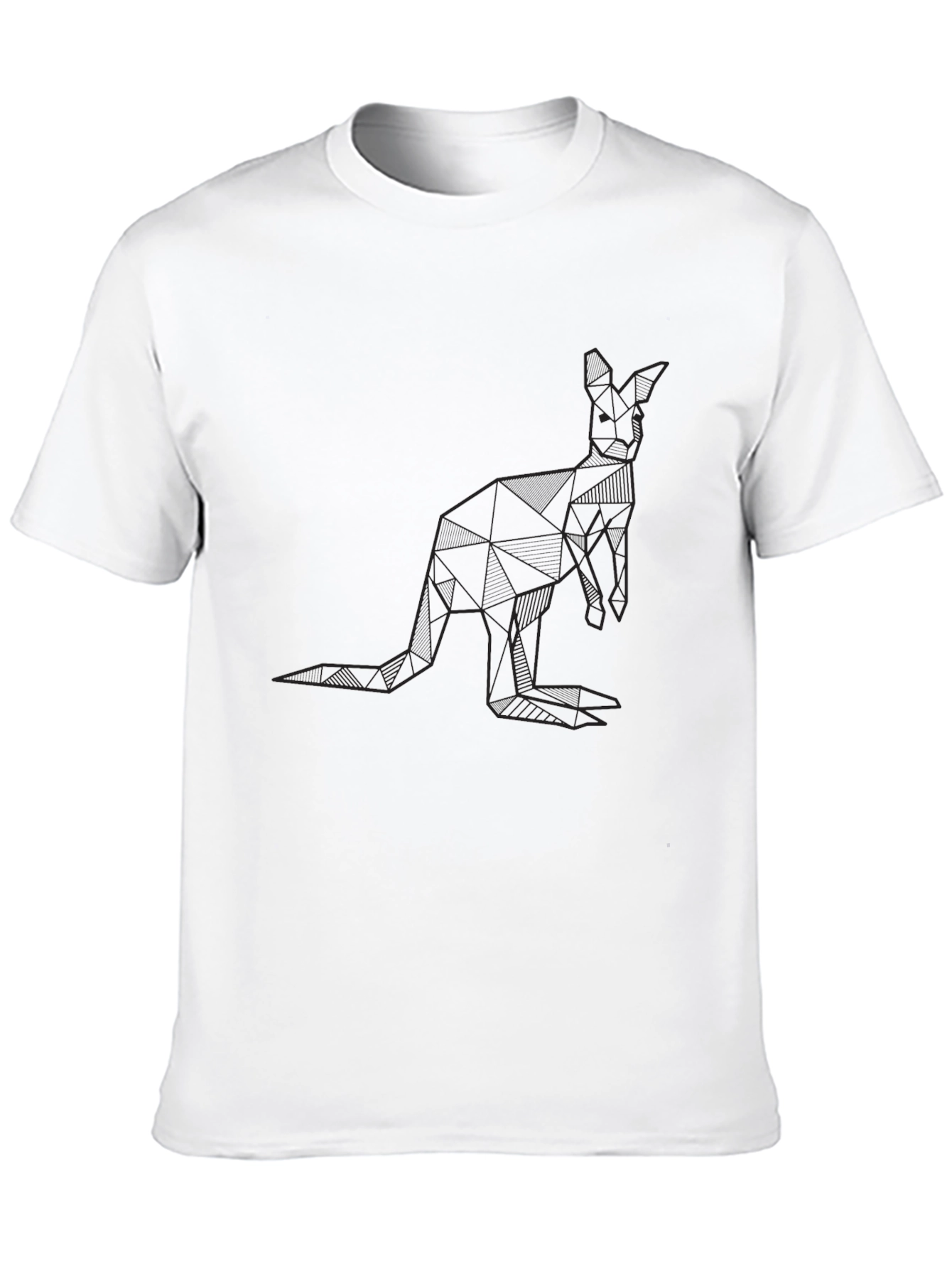 Geometric Kangaroo Graphic Tee - Modern Style
