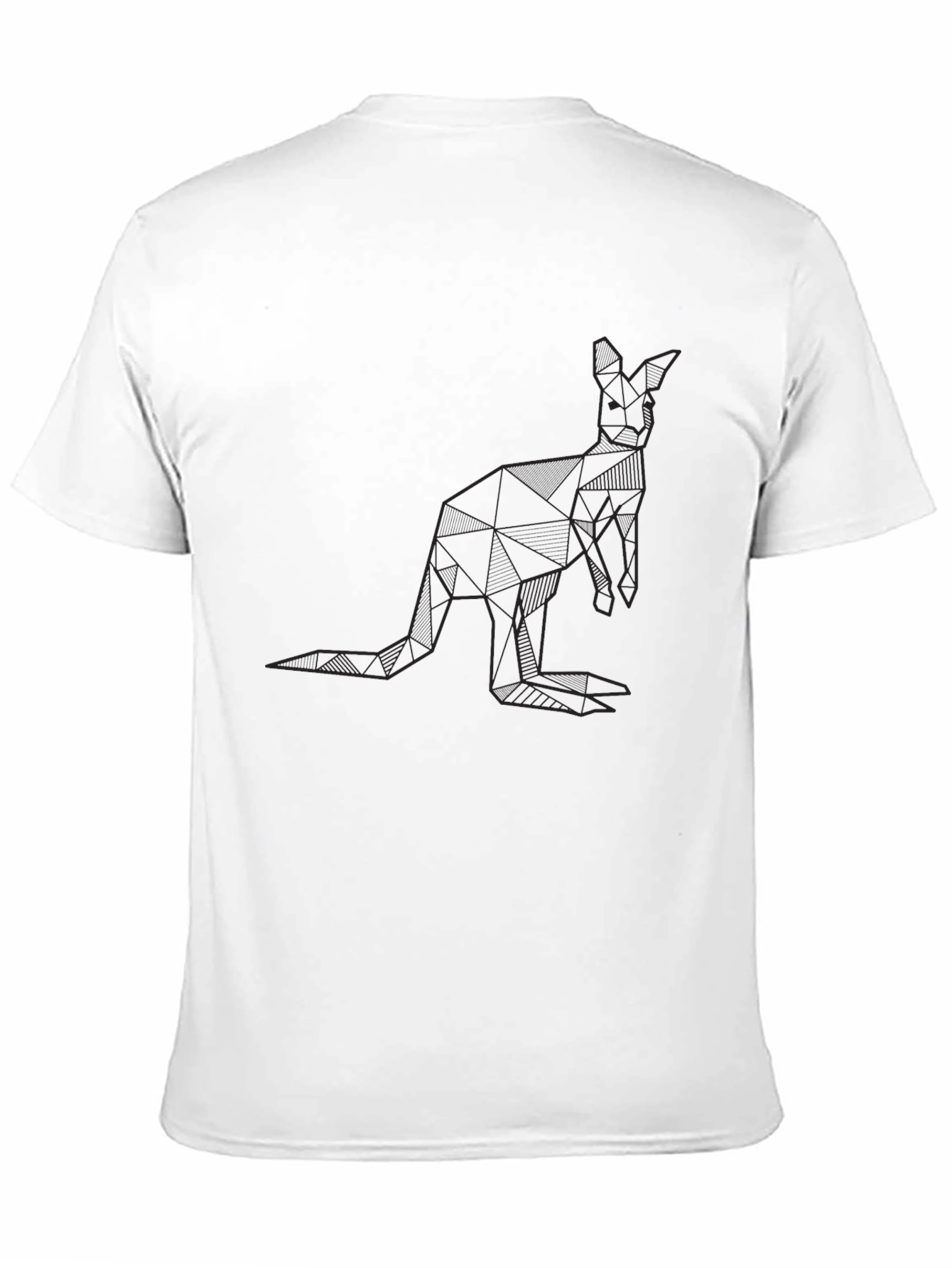 Geometric Kangaroo Graphic Tee - Modern Style