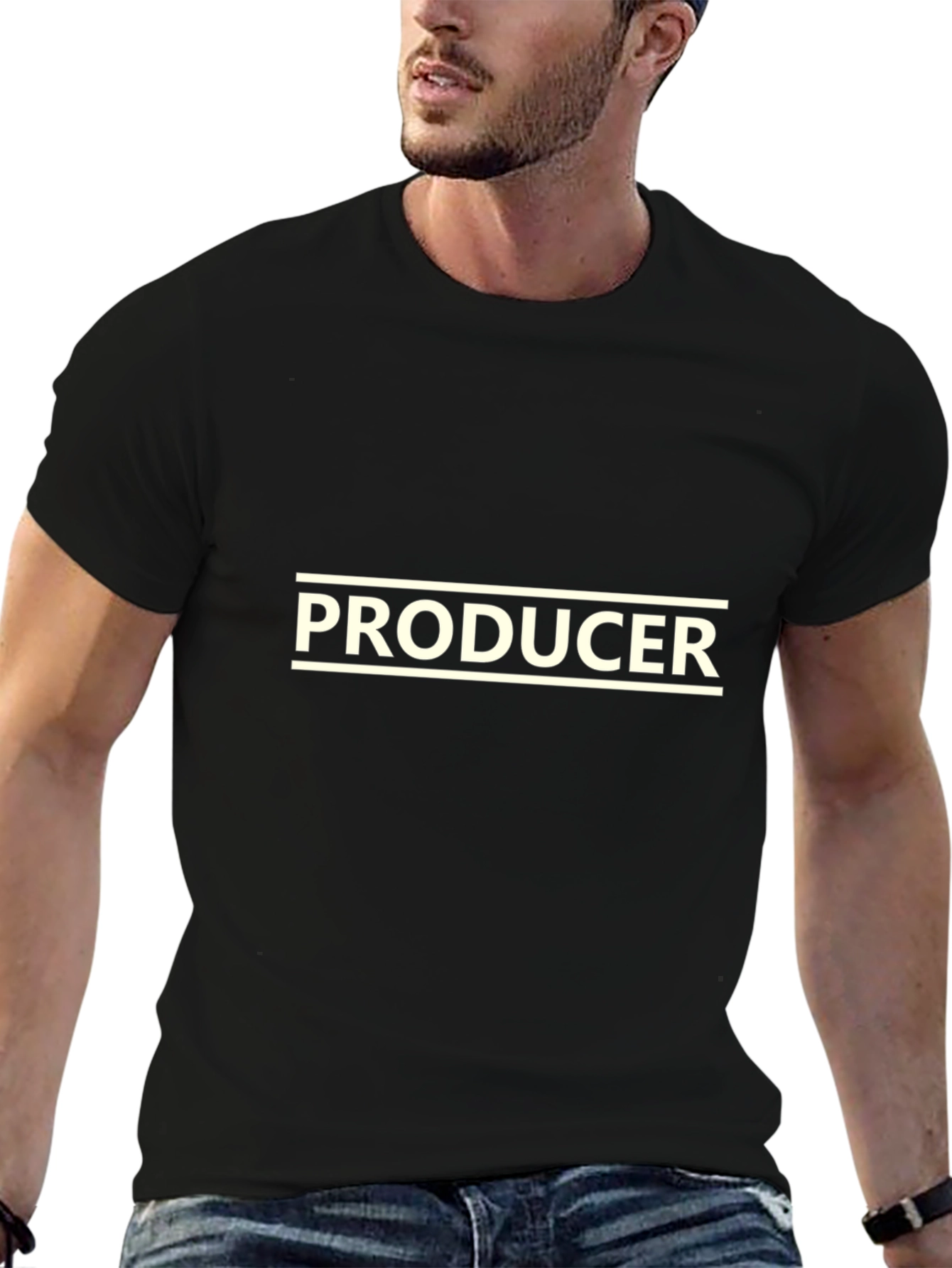Producer Graphic T-Shirt - Black Crew Neck Tee