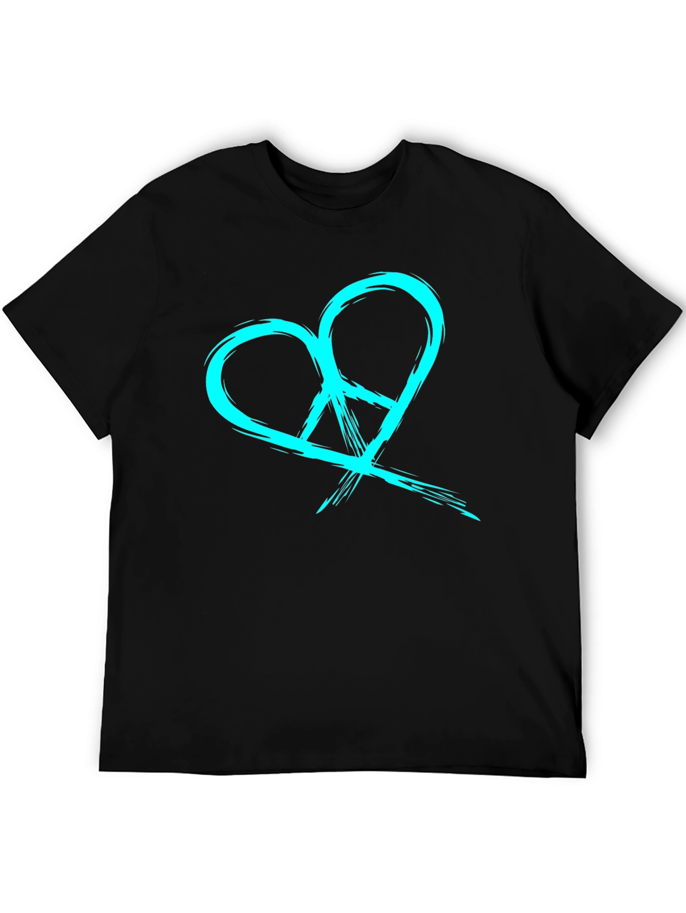Heart Peace Symbol Black Graphic Tee