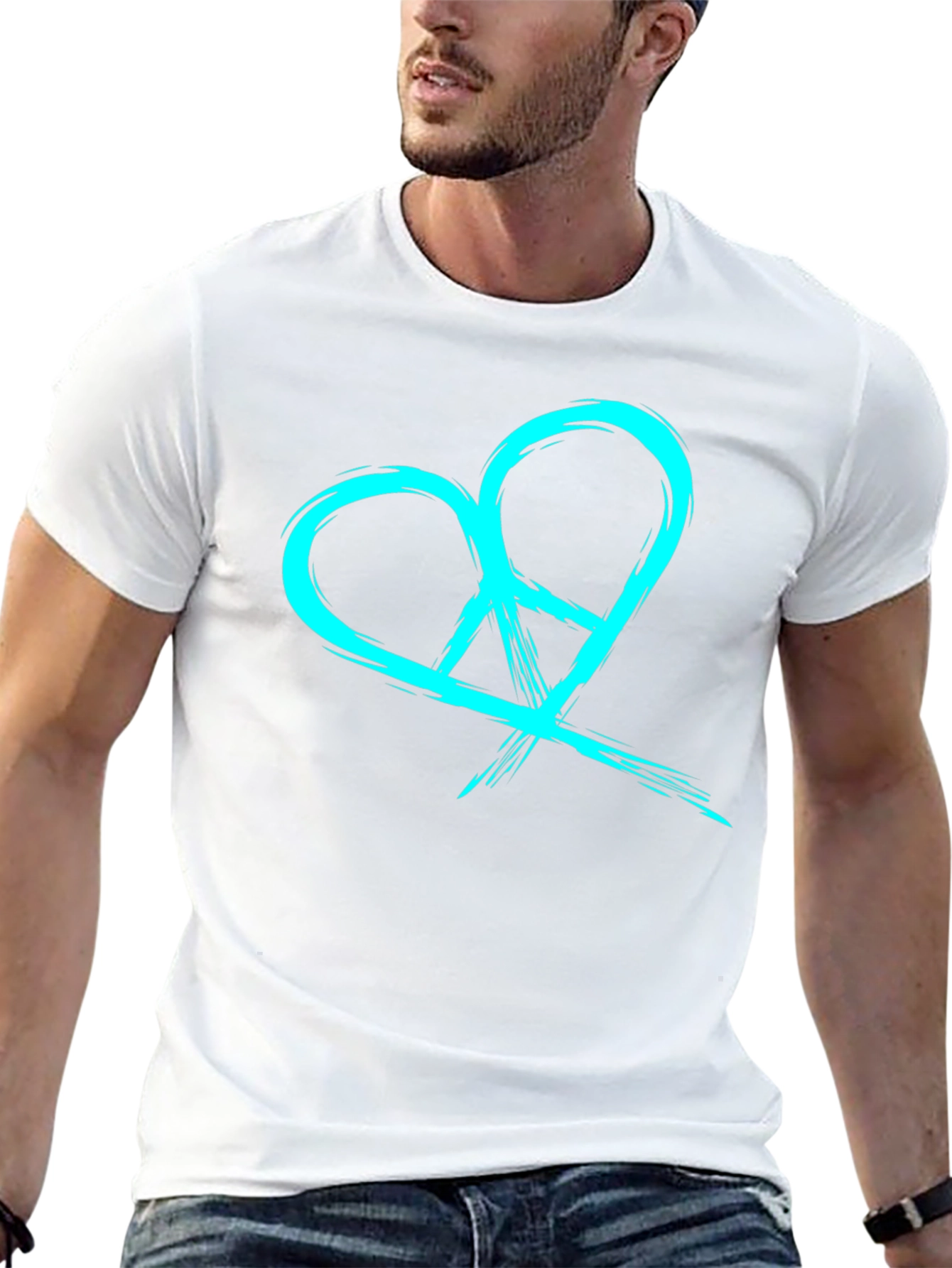 Heart Peace Symbol Black Graphic Tee
