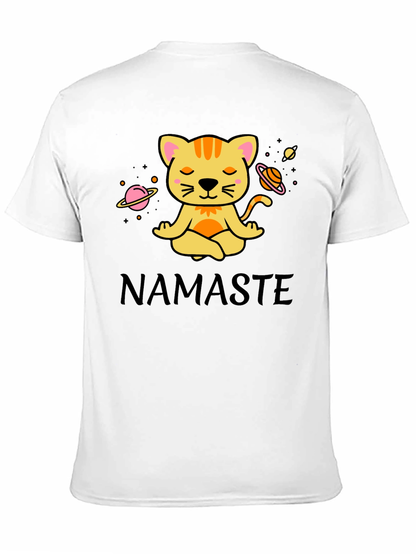 Namaste Cat Space Meditation T-Shirt