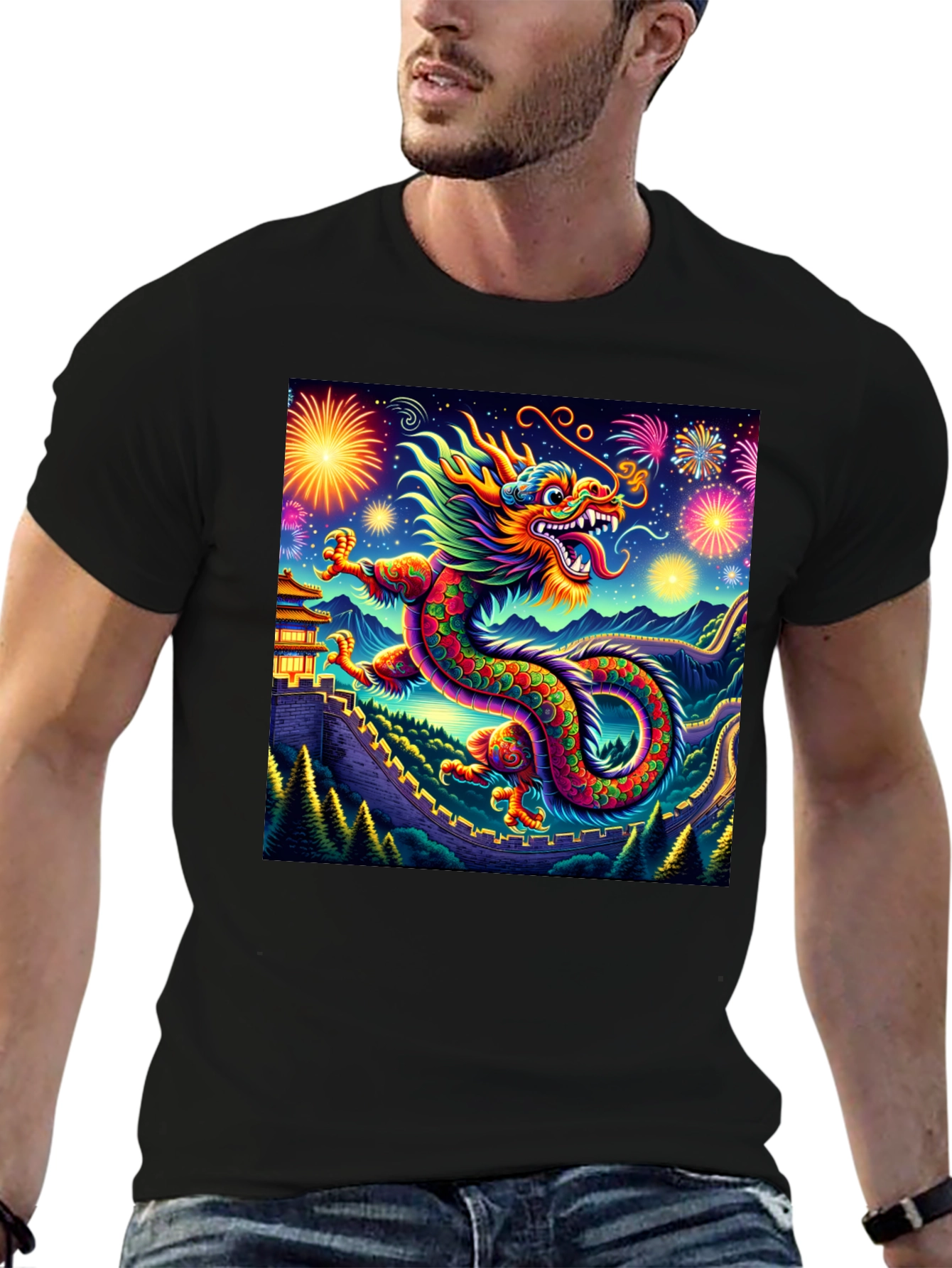 Dragon Fireworks Graphic Tee