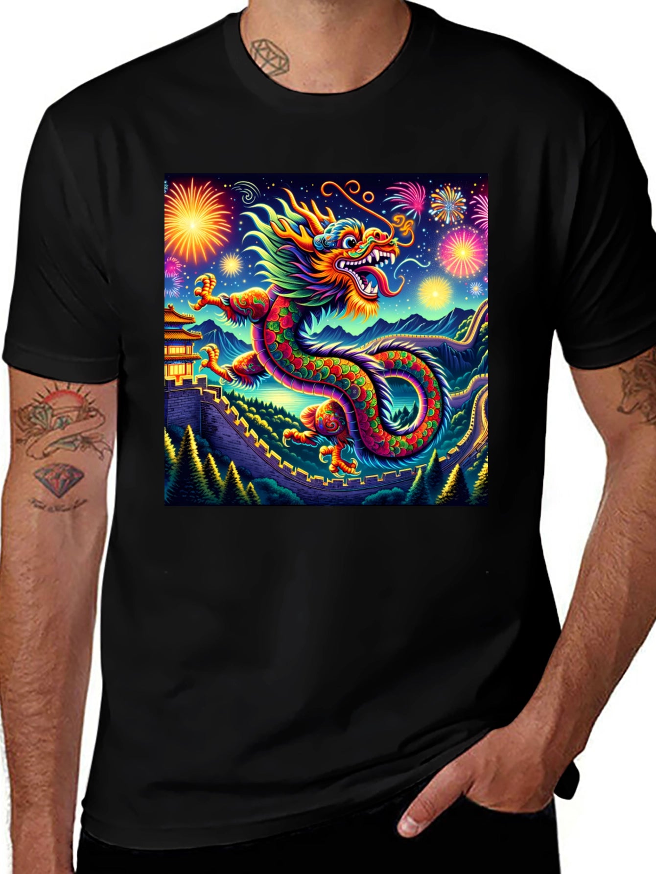 Dragon Fireworks Graphic Tee