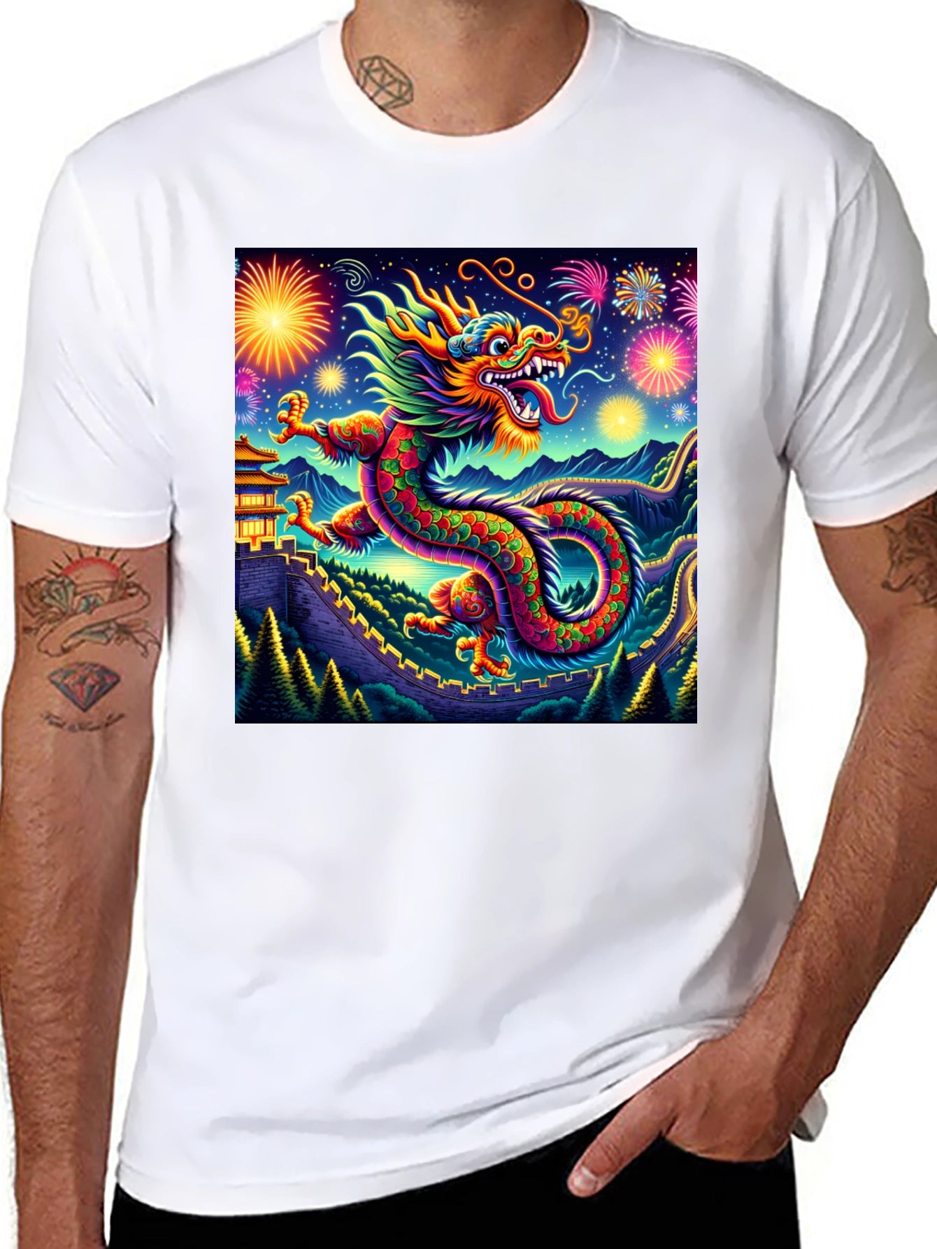 Dragon Fireworks Graphic Tee
