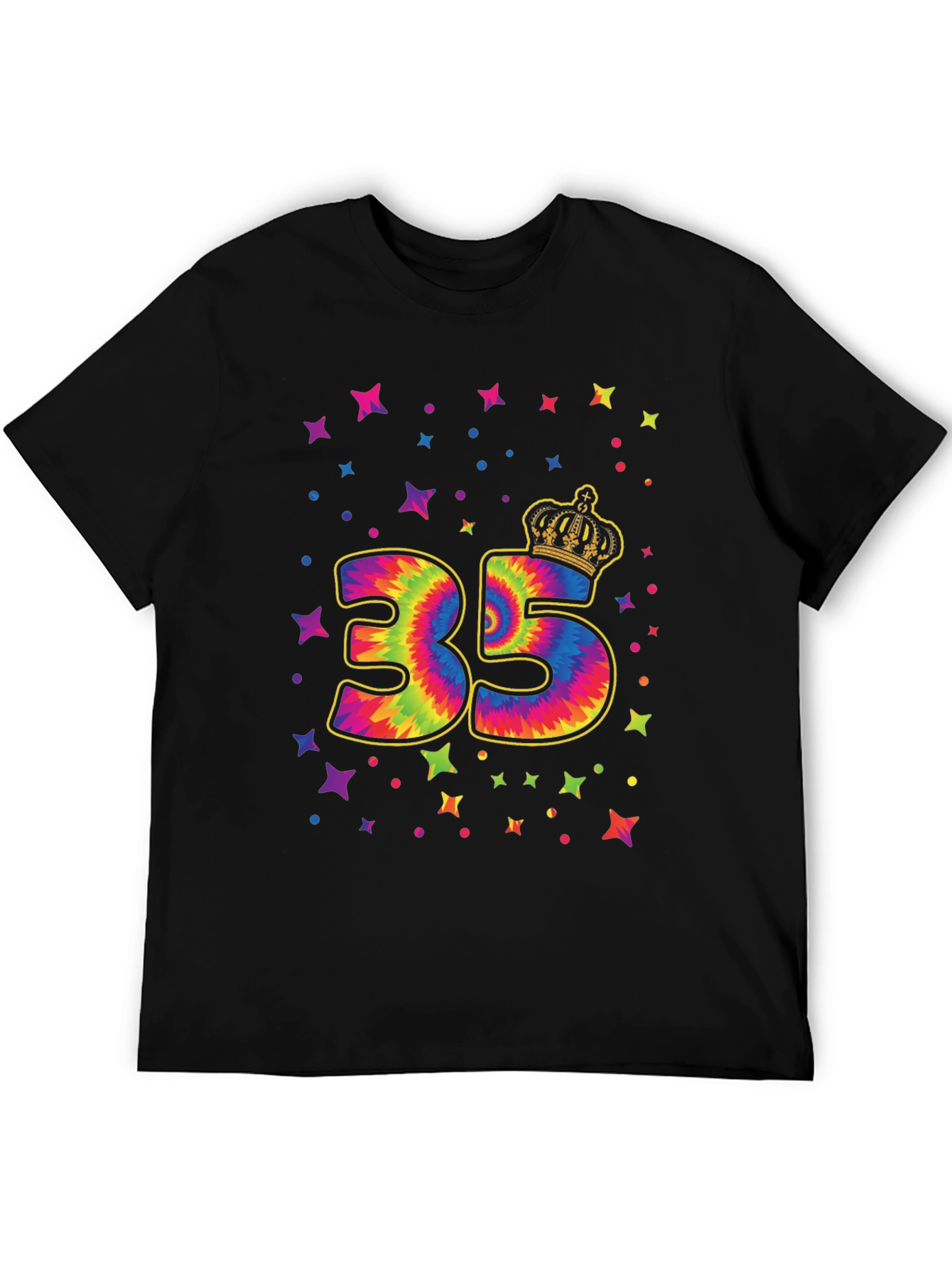 35th Birthday Tie Dye Crown T-Shirt