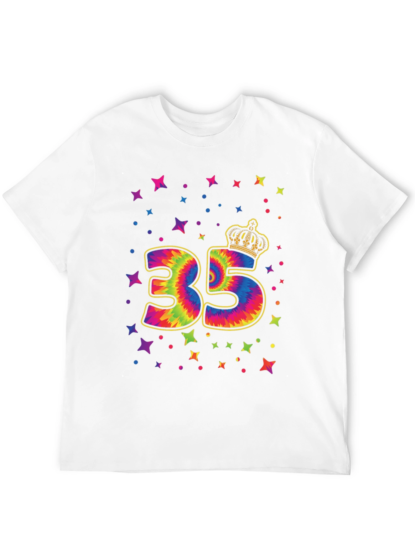 35th Birthday Tie Dye Crown T-Shirt