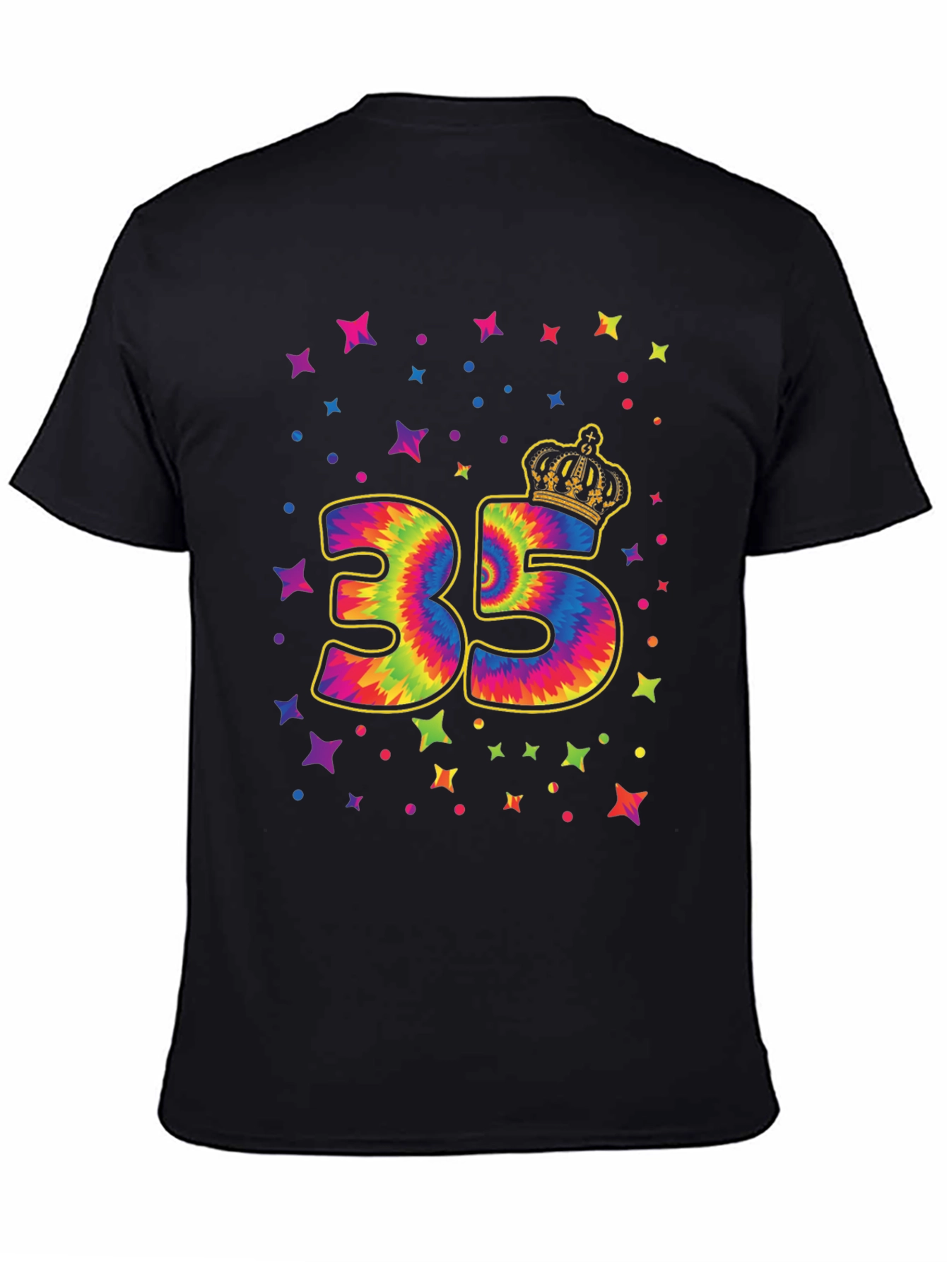 35th Birthday Tie Dye Crown T-Shirt