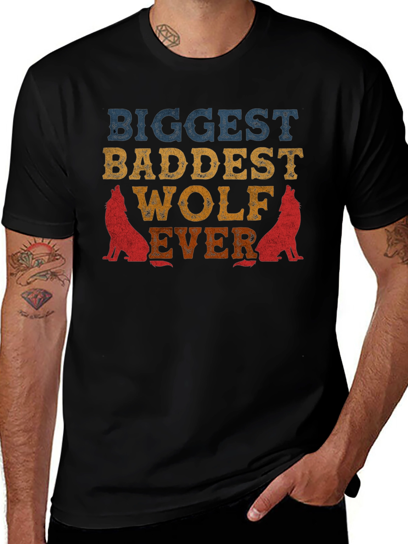 Biggest Baddest Wolf Ever Graphic Tee
