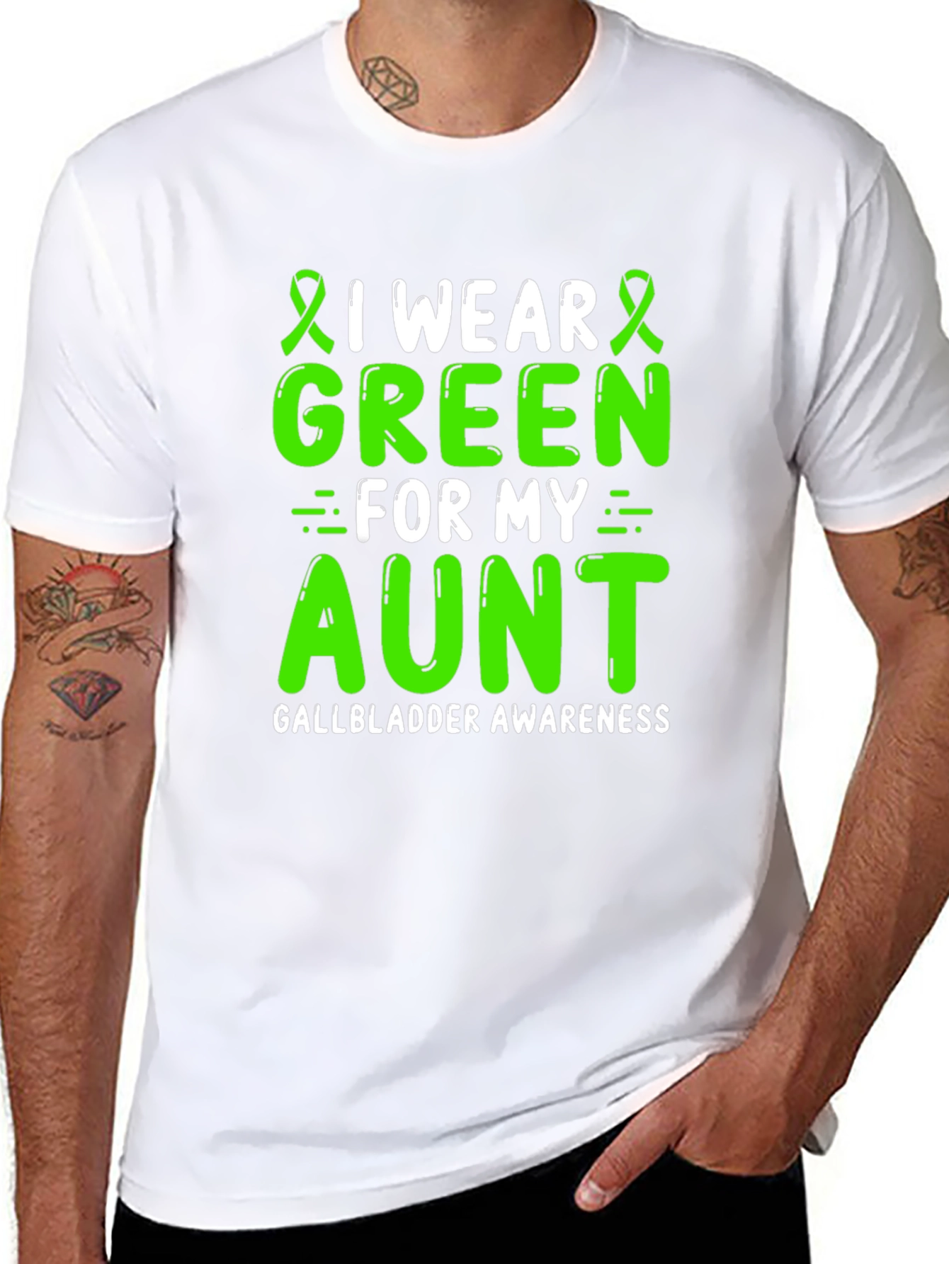 Gallbladder Awareness Green Aunt T-Shirt