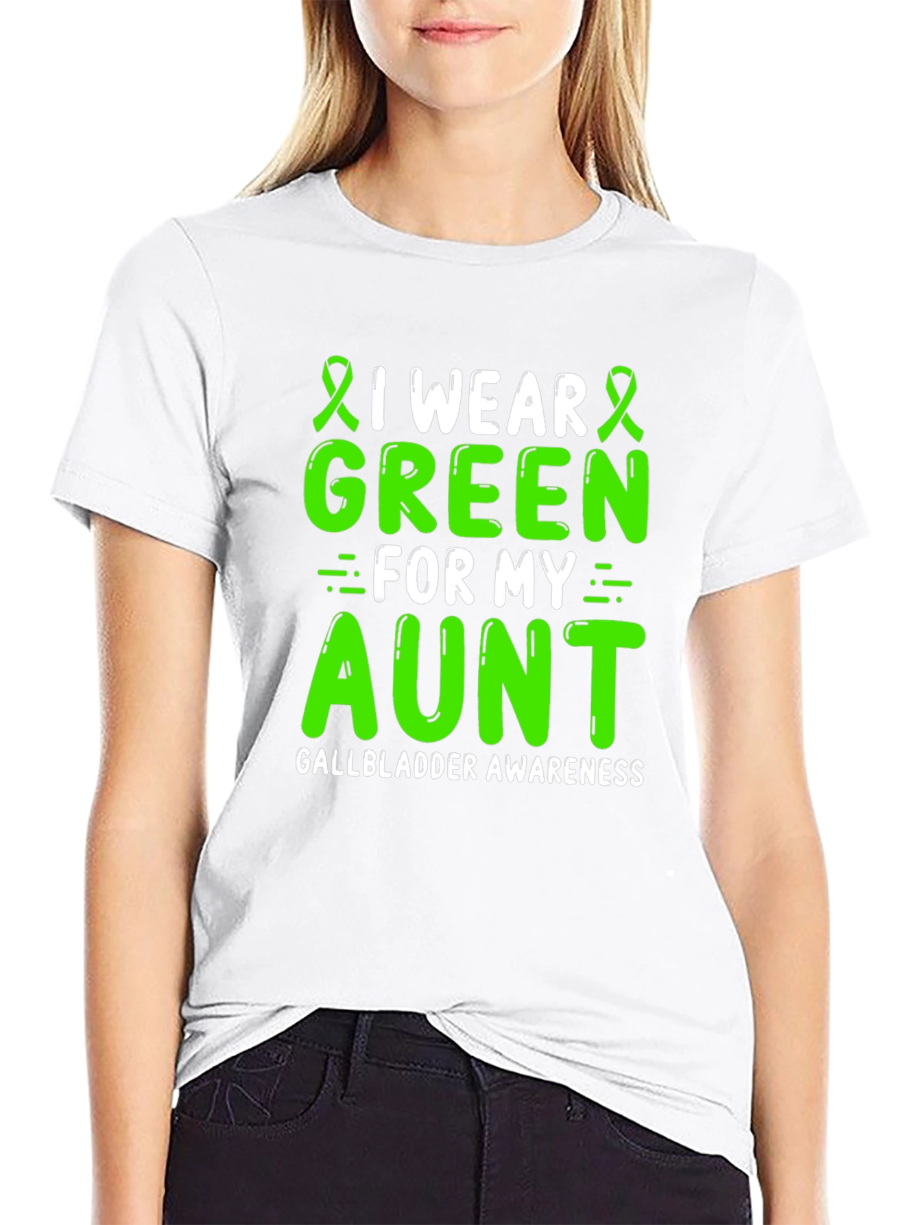 Gallbladder Awareness Green Aunt T-Shirt