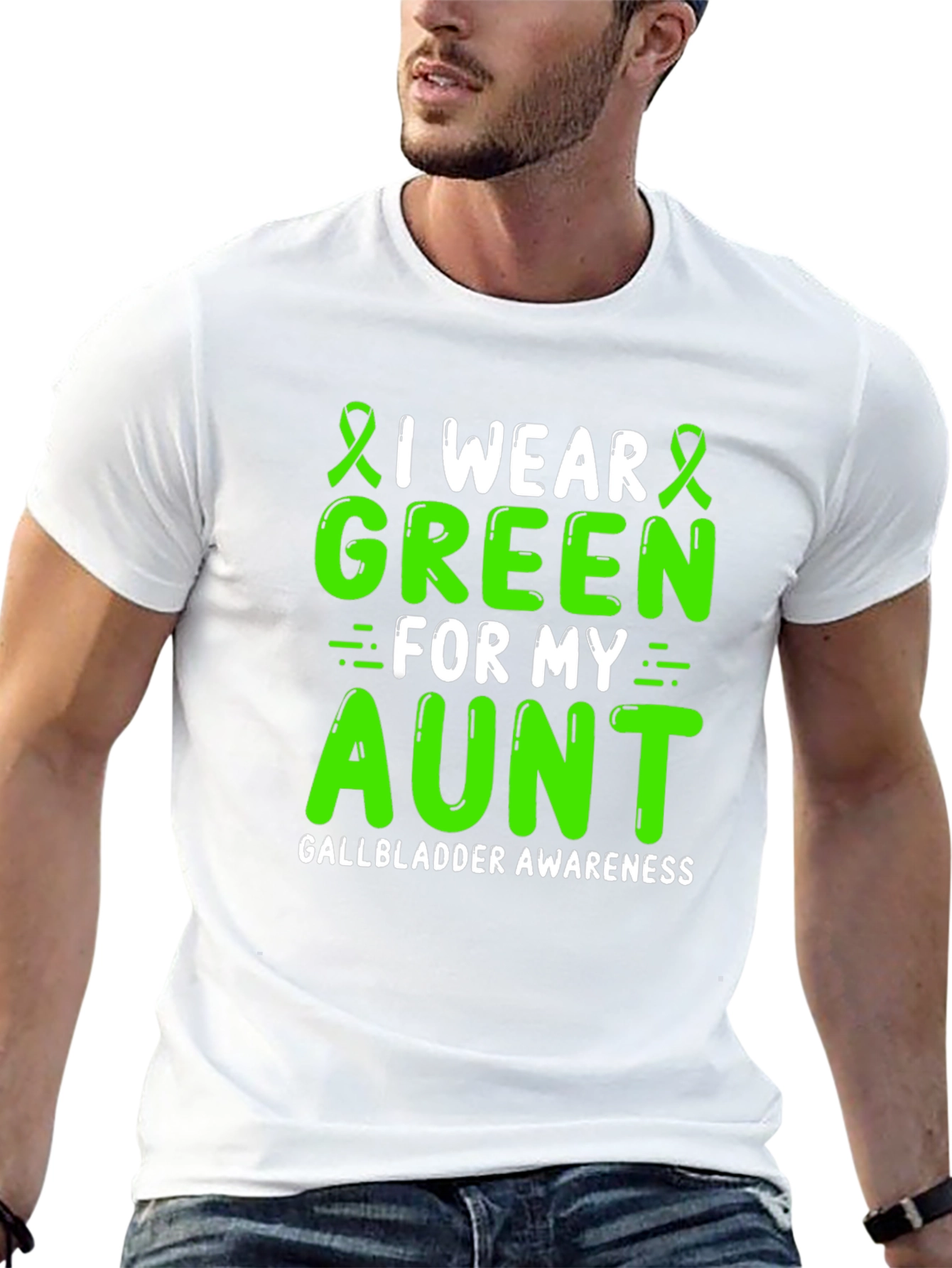 Gallbladder Awareness Green Aunt T-Shirt