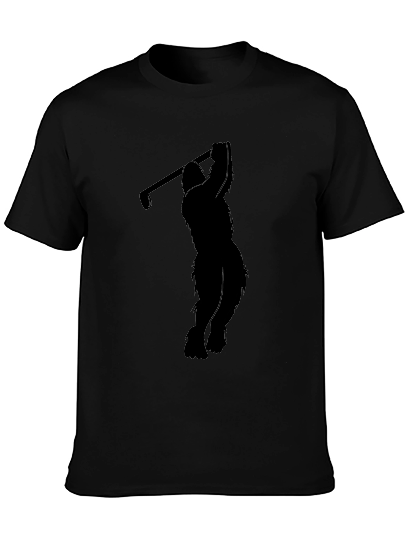 Sasquatch Golf Swing Black T-Shirt