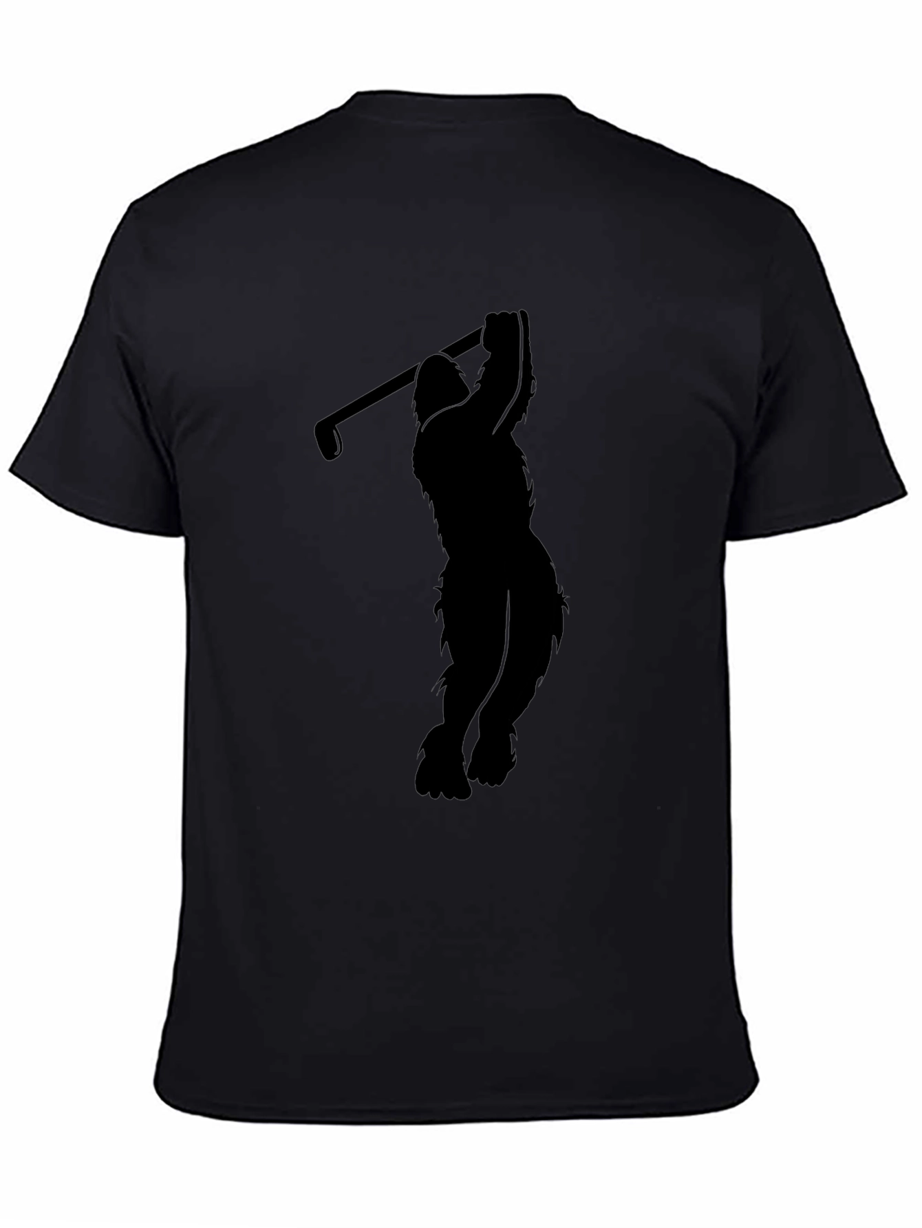 Sasquatch Golf Swing Black T-Shirt