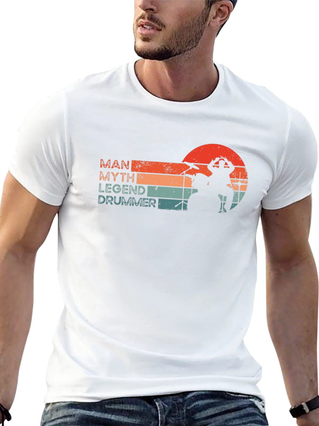 Man Myth Legend Drummer Black T-Shirt