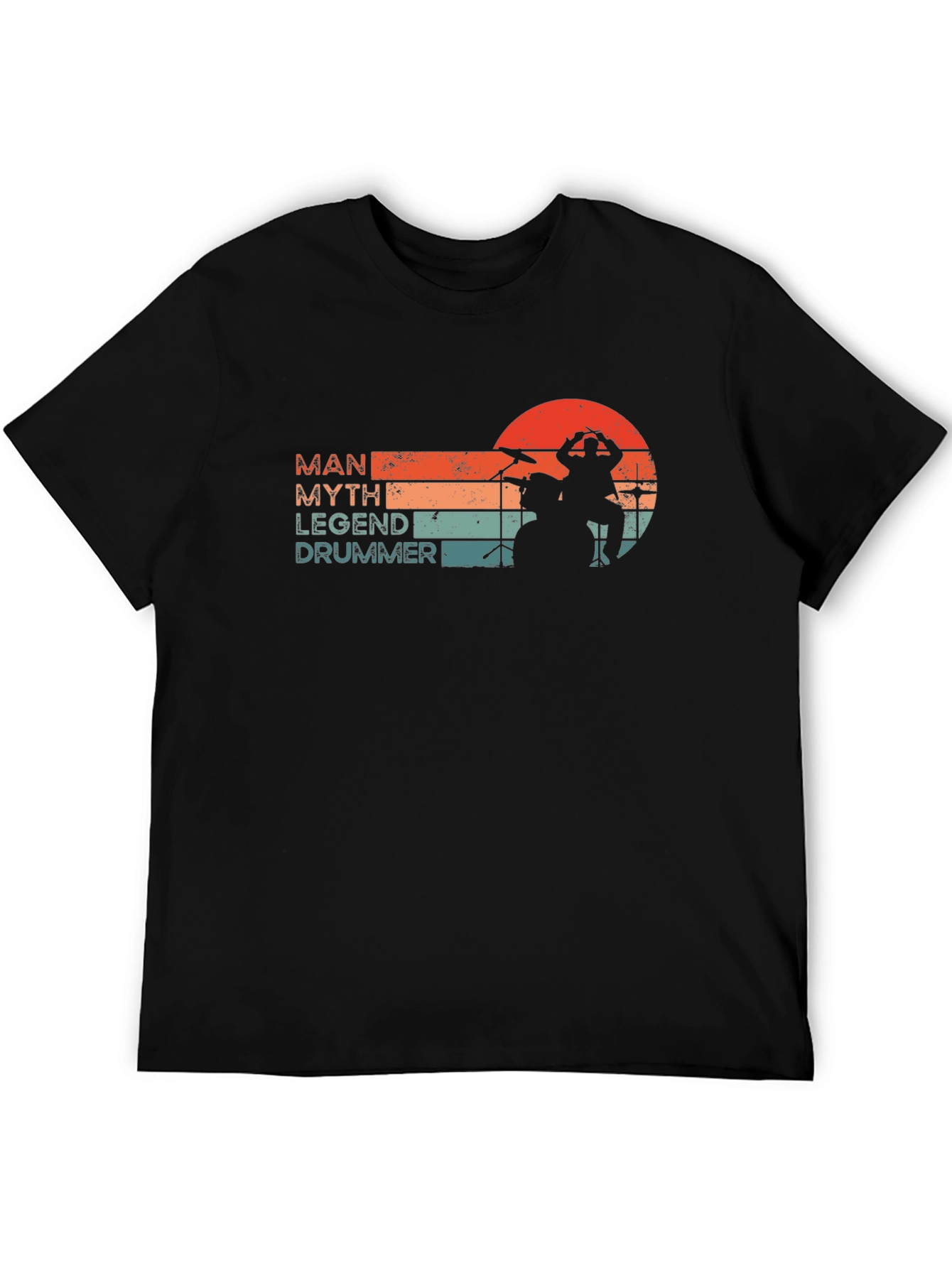 Man Myth Legend Drummer Black T-Shirt