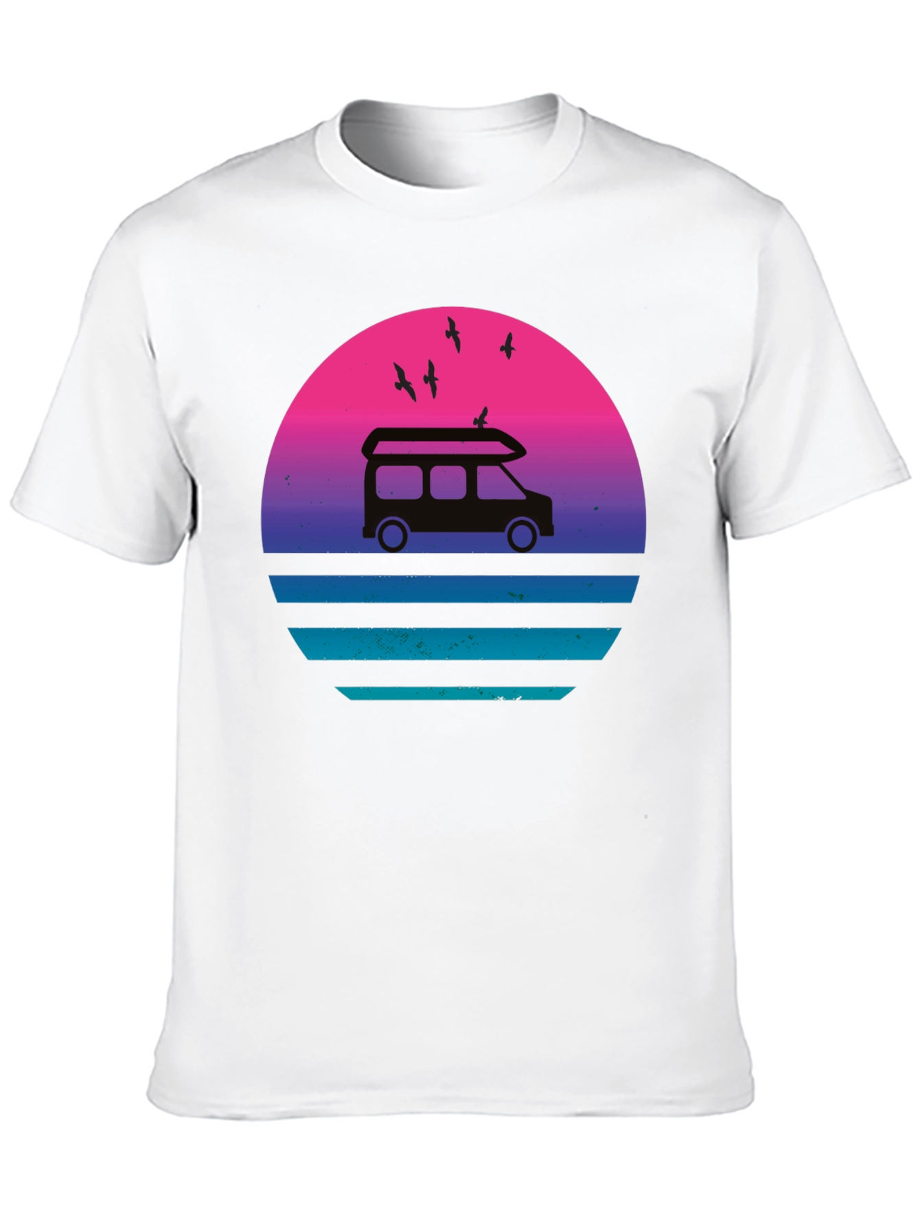 Retro Van Sunset T-Shirt - Black Graphic Tee
