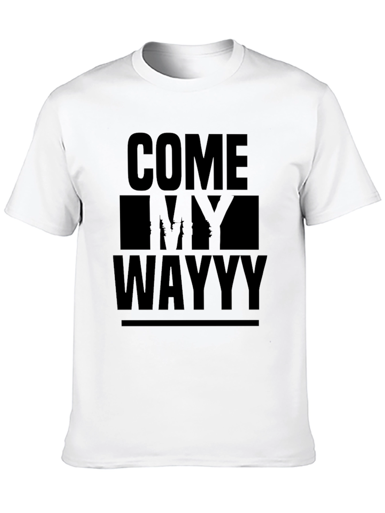 Come My Wayyy Black Graphic T-Shirt